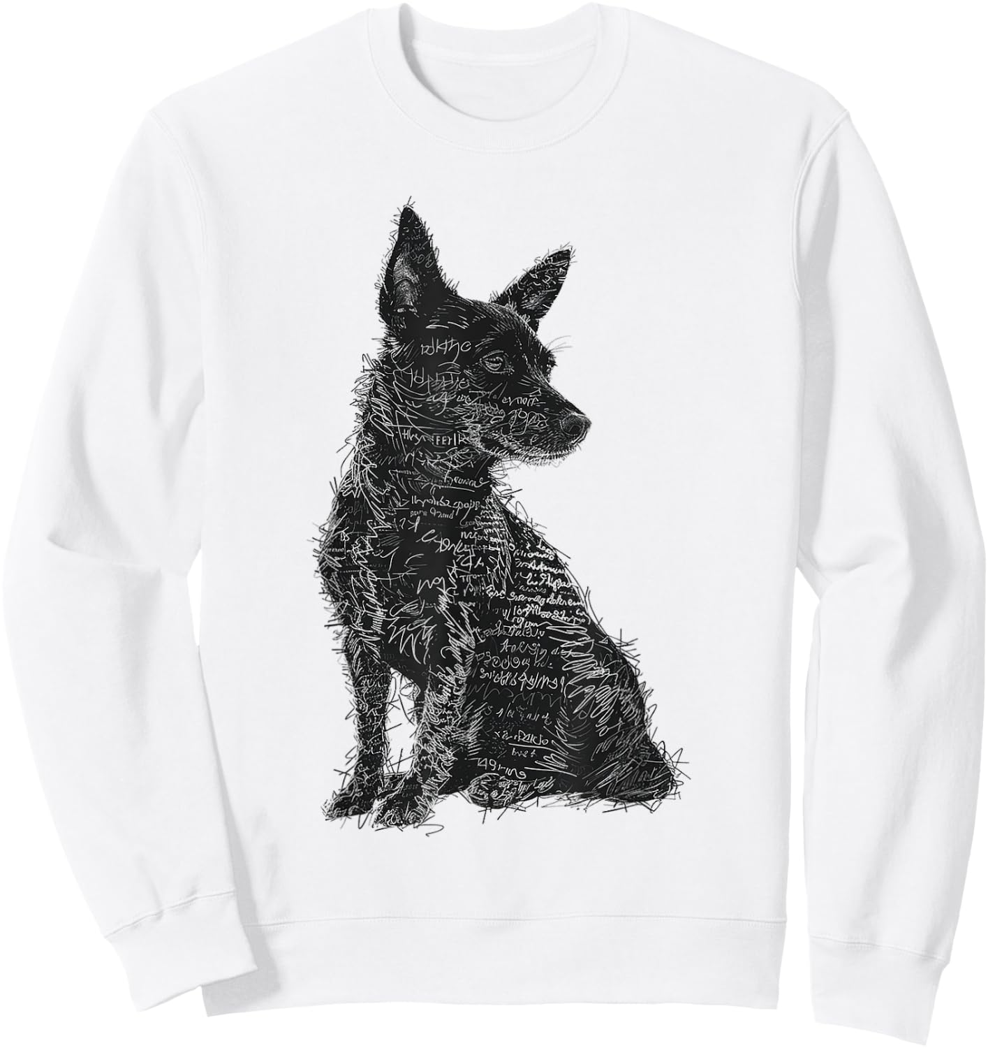 Dog Abstract Motif Drawing Artwork Animal Dog Women Kids Sweatshirt - Sweatshirt | White
