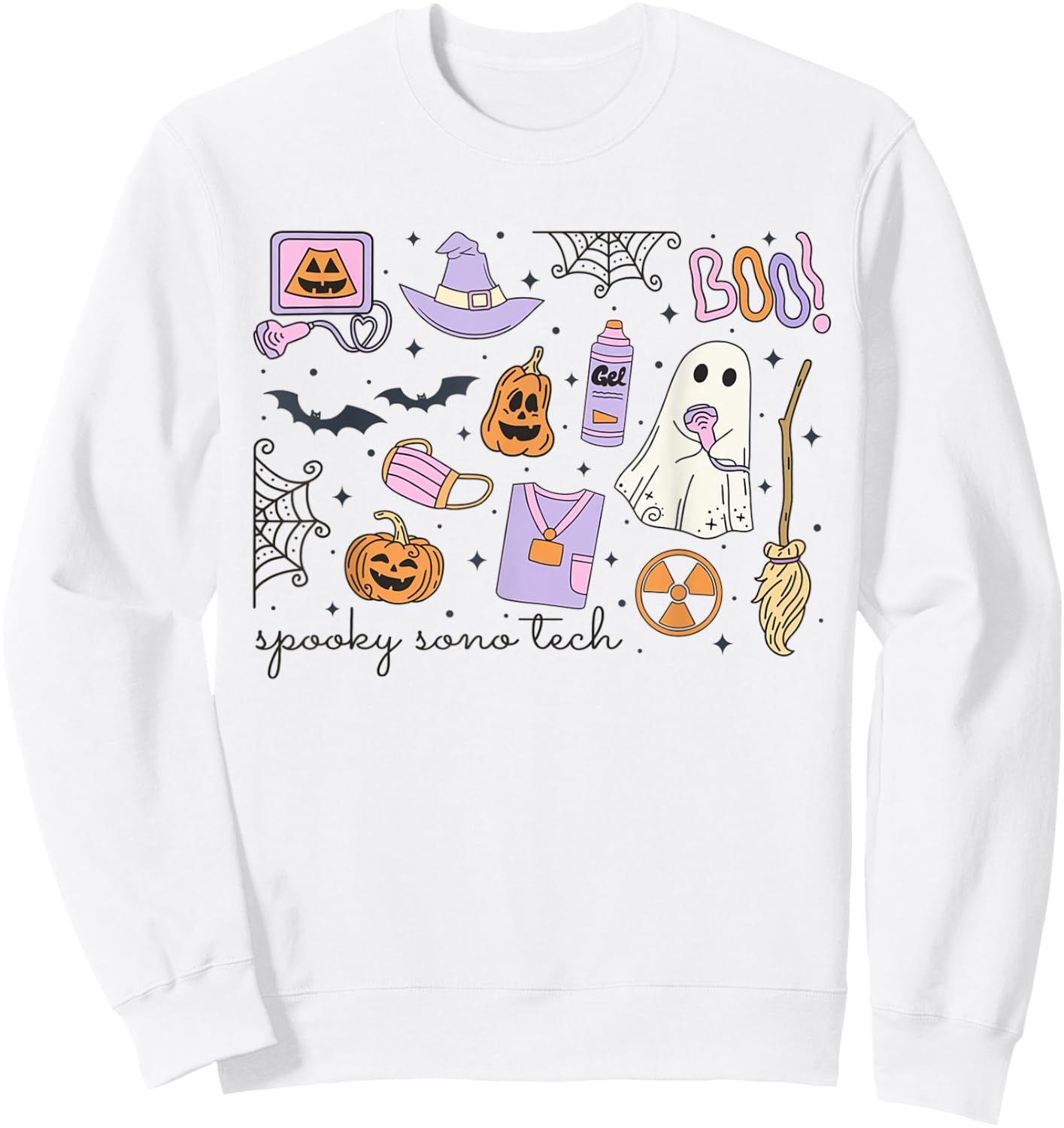 Spooky Sono Tech Sonographer Halloween Ultrasound Tech Fall Sweatshirt - Sweatshirt | White