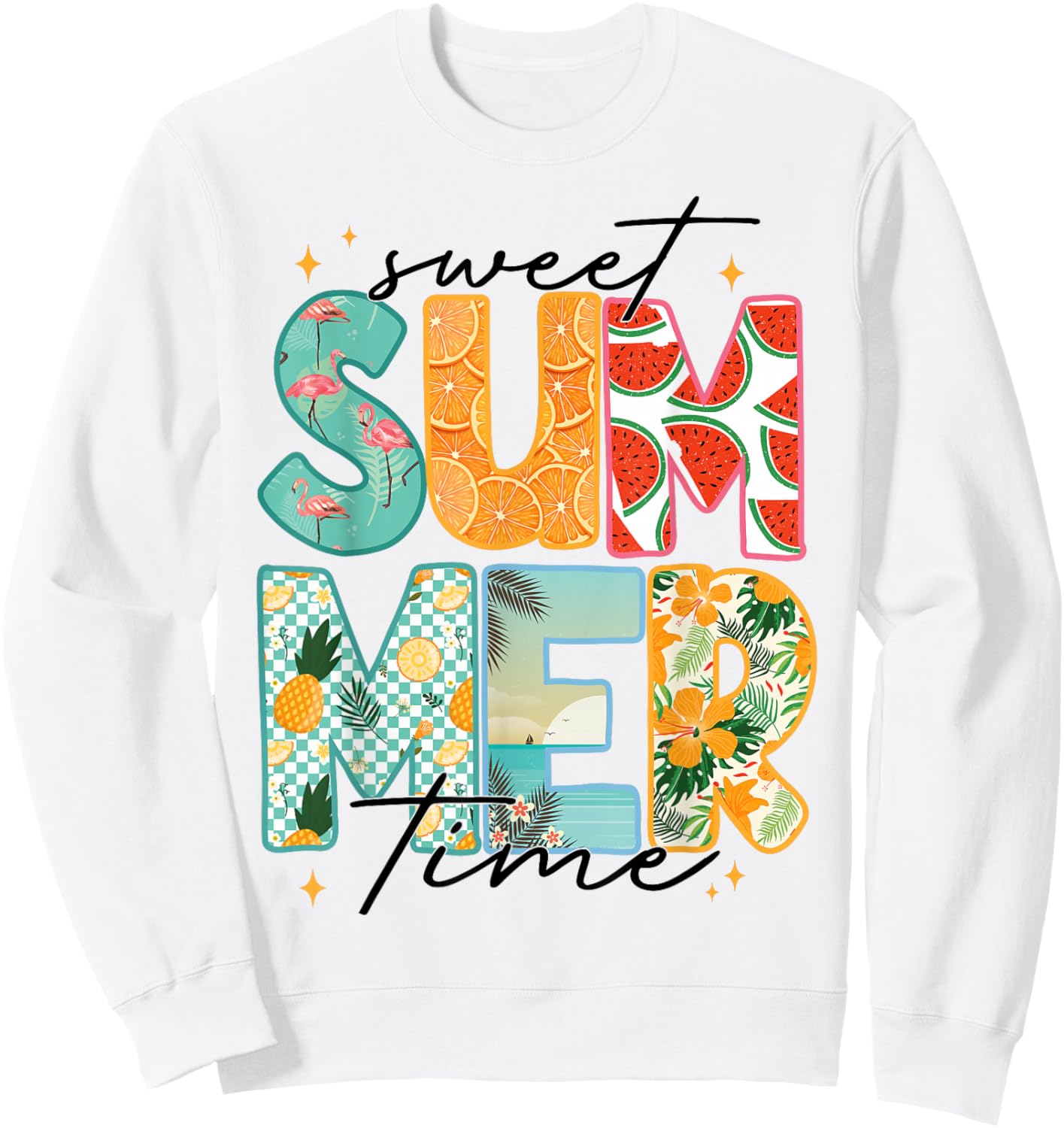 Sweet Summer Time Funny Summer Vacation Beach Sweatshirt - Sweatshirt | White