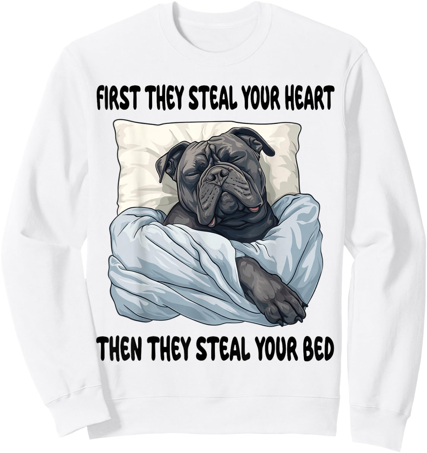 Cane Corso Sleeping Pajamas Nightgown Sweatshirt - Sweatshirt | White