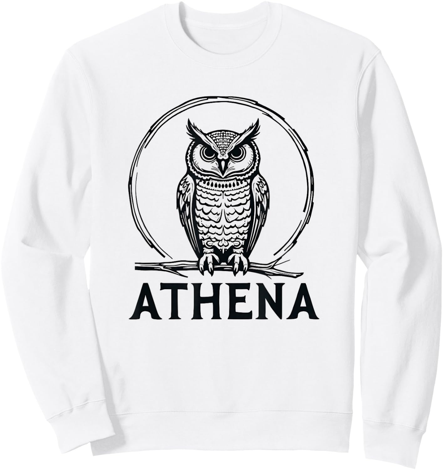 Athena Owl Symbol Greek Goddess Athena Sweatshirt - Sweatshirt | White