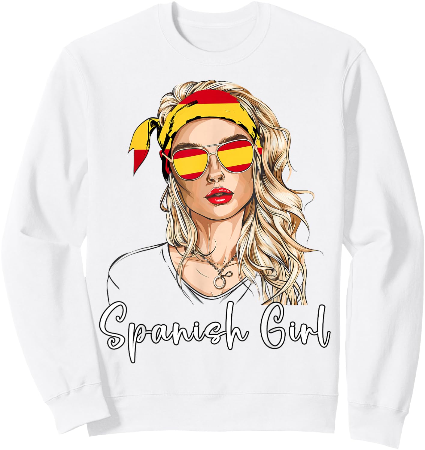 Spanish Flag Outfit for Woman Products Girl Spain Sweatshirt - Sweatshirt | White