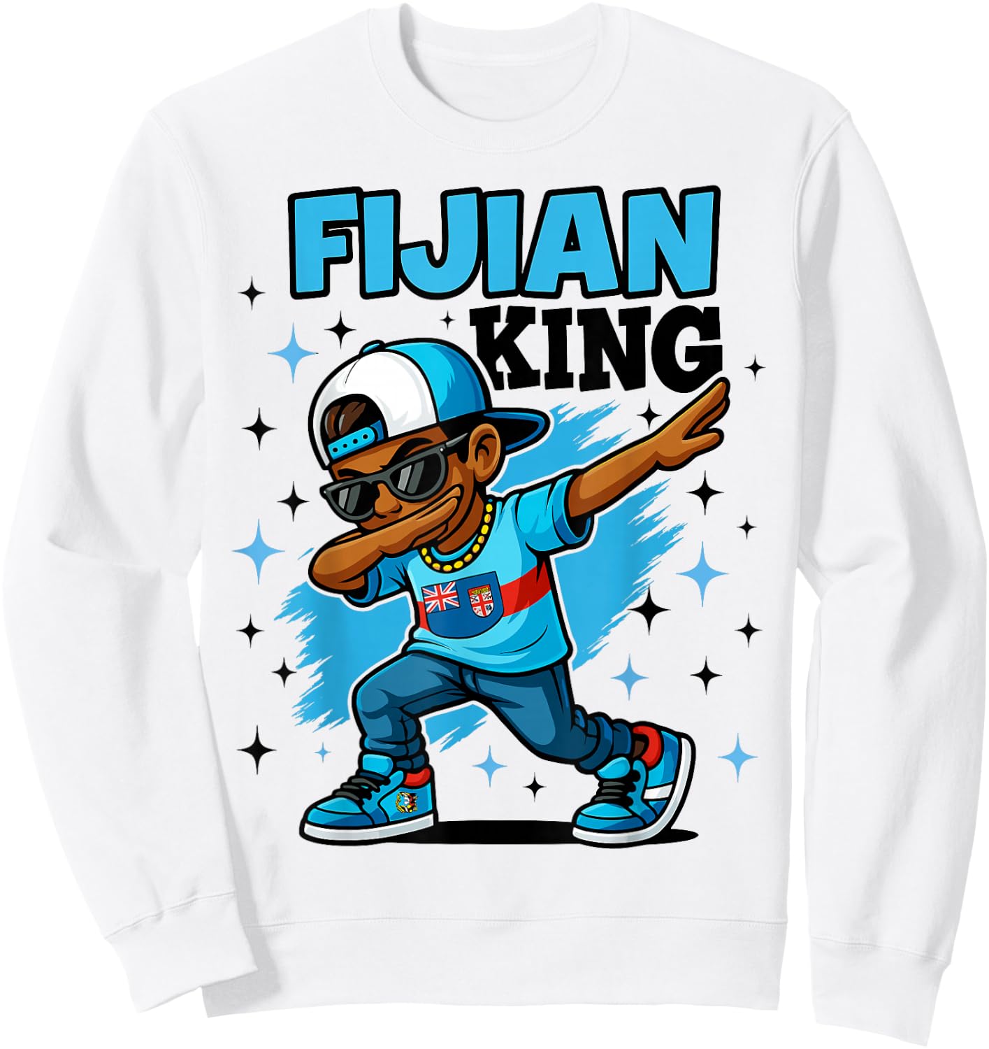 Fijian Pride Dab Style for Cool Island Boys Kids Sweatshirt - Sweatshirt | White