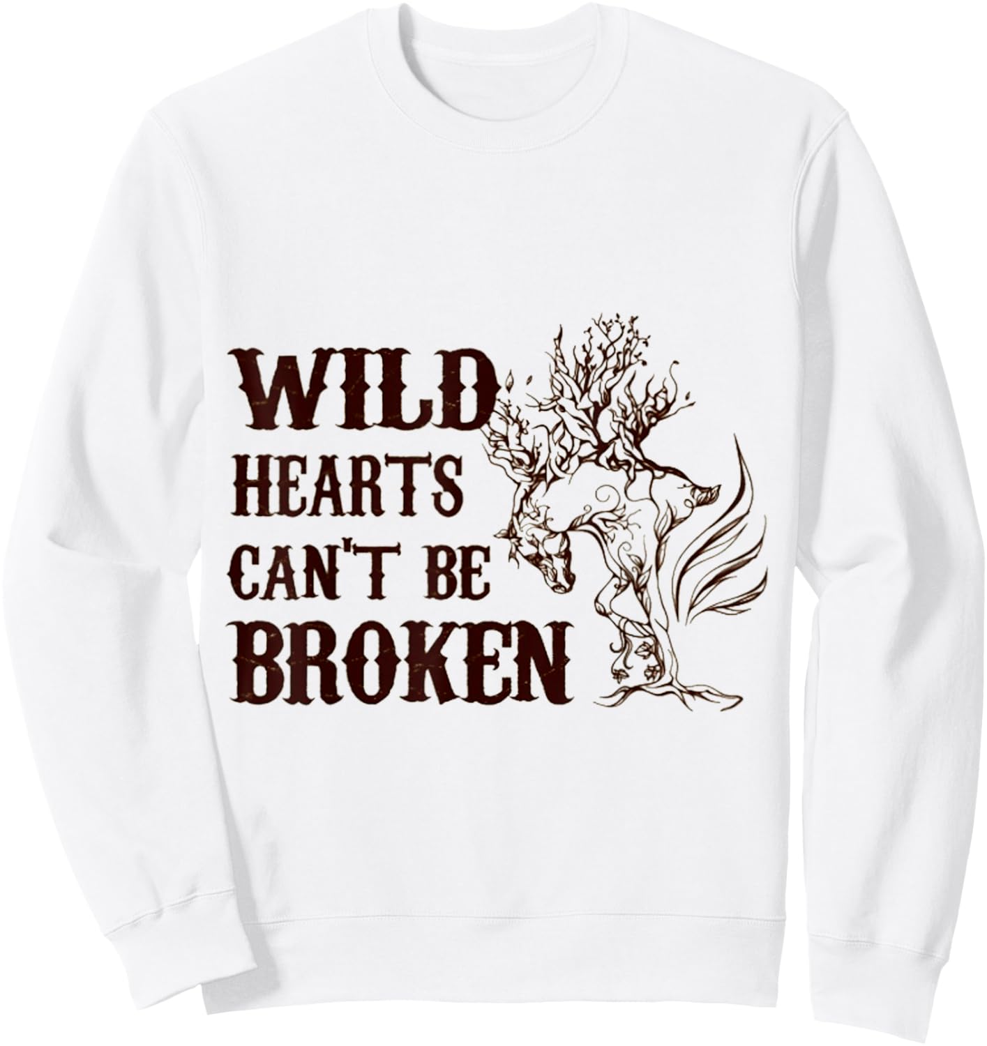 Horse Wild Hearts Can't Be Broken Sweatshirt - Sweatshirt | White