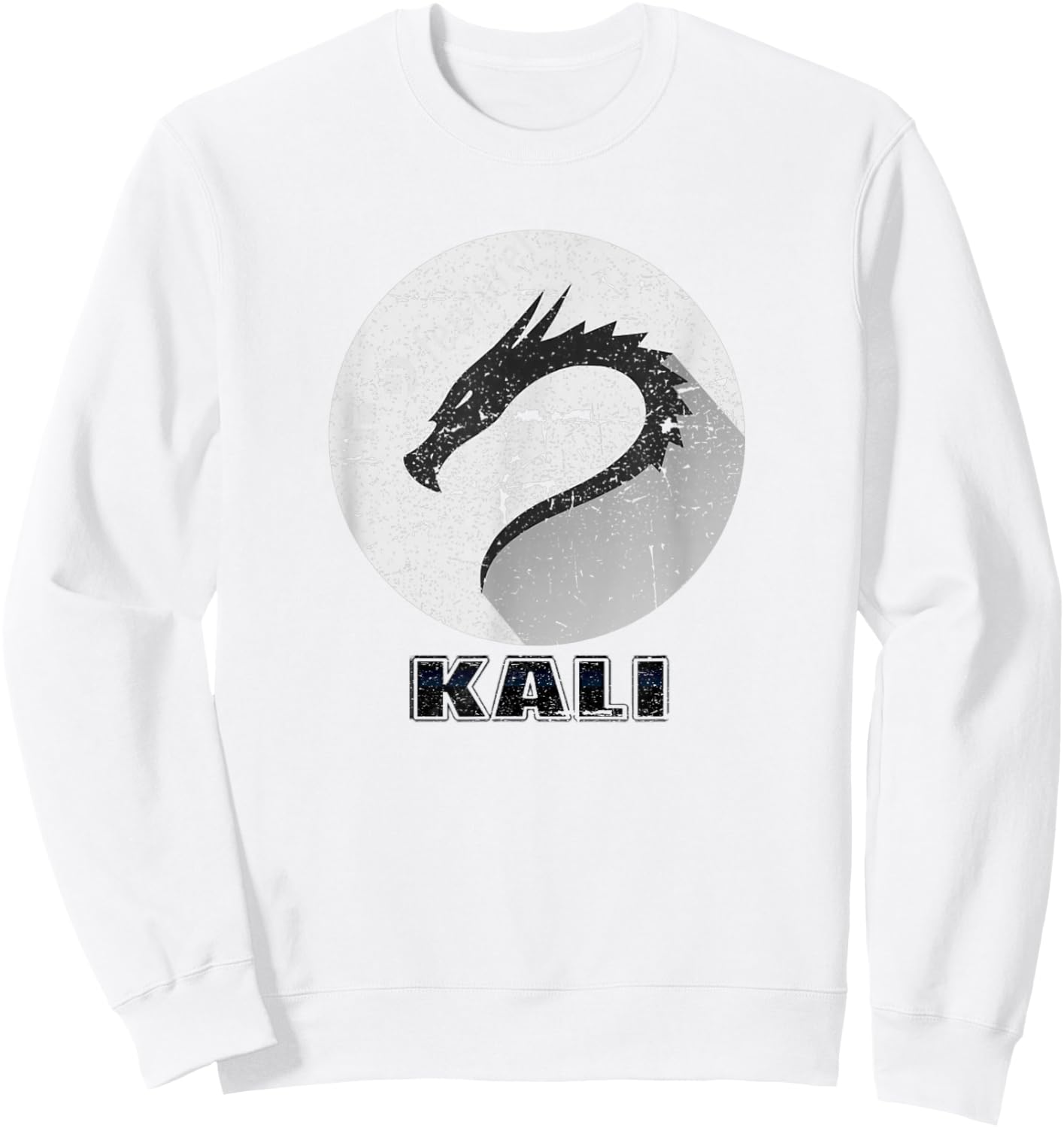 Kali Linux Scratched tagline Dragon logo Open Source Os Sweatshirt - Sweatshirt | White