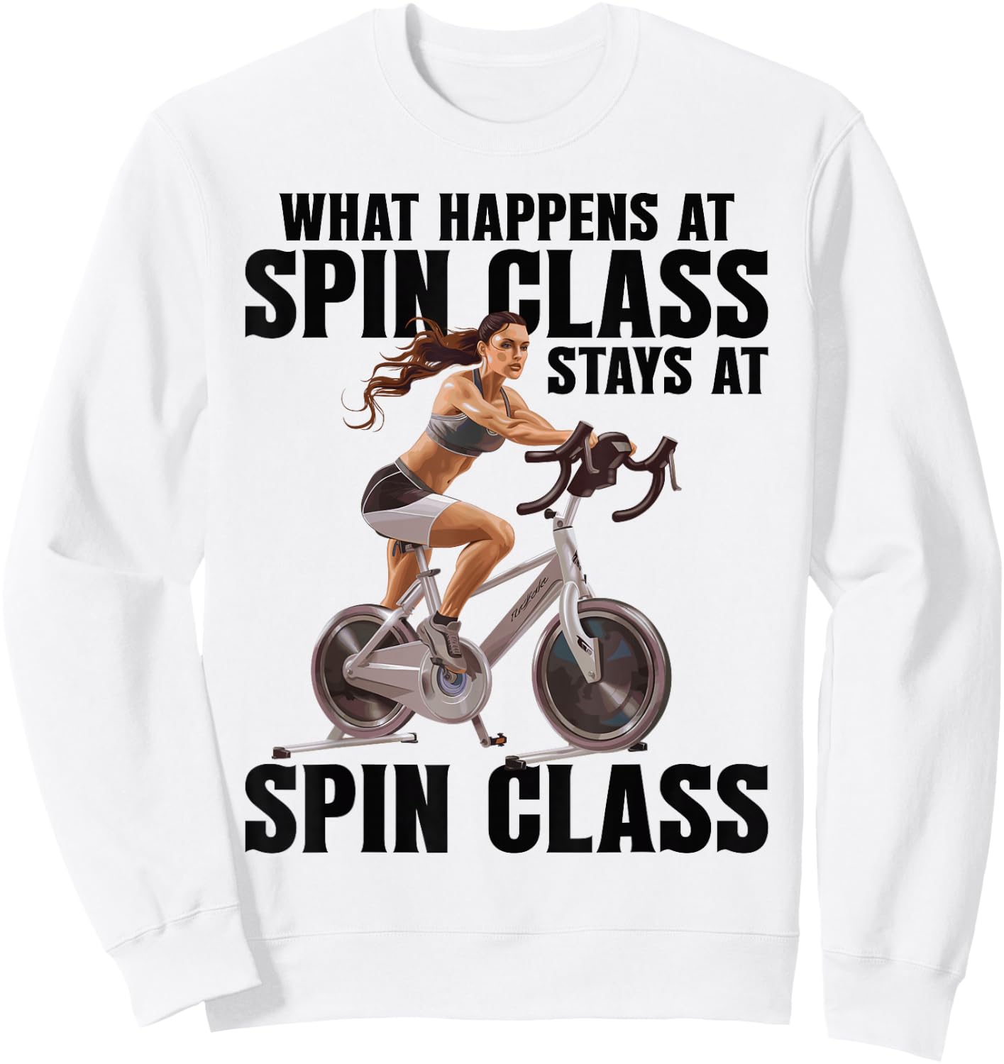 Indoor Cycling Spin Instructor Workout Spinning Spin Class Sweatshirt - Sweatshirt | White