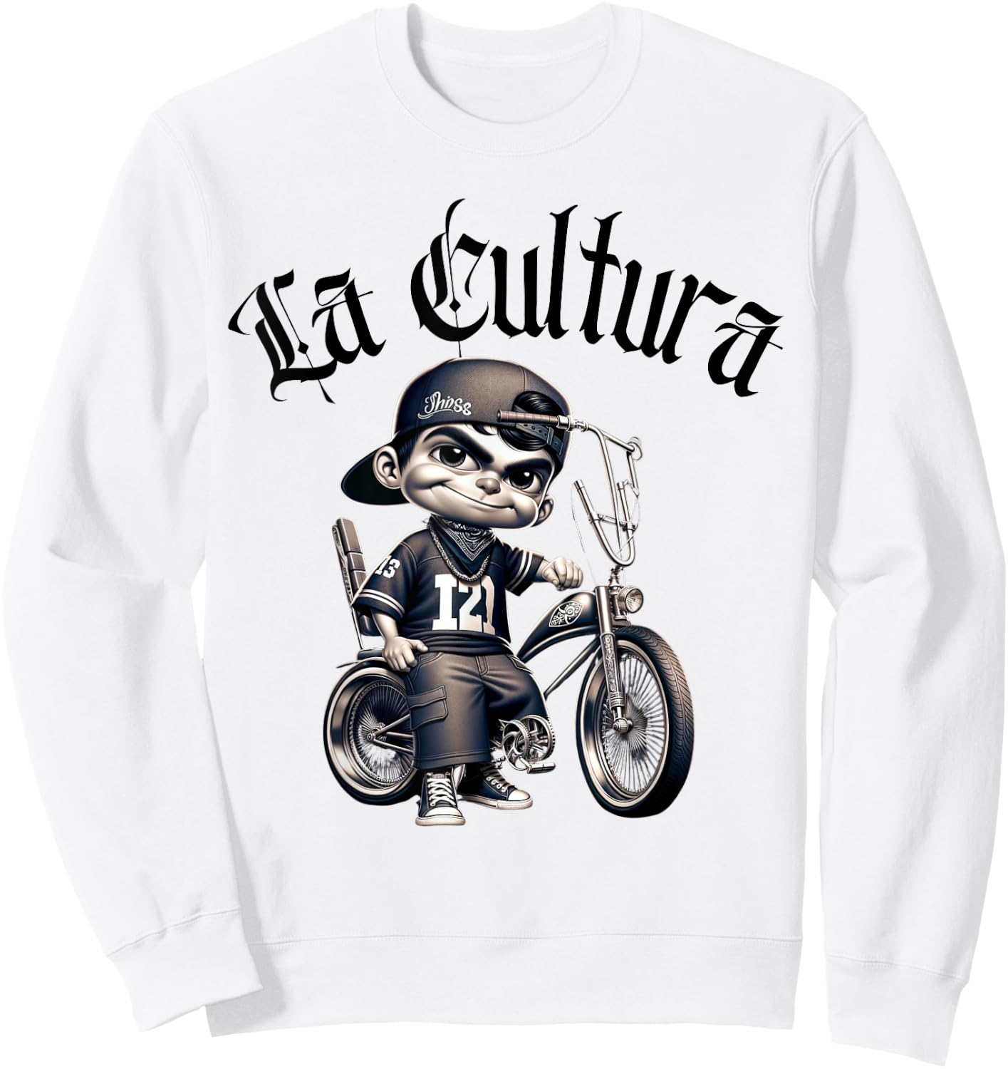 Chicano Mexican Hispanic Bike Show Lowrider Bike La Cultura Sweatshirt - Sweatshirt | White