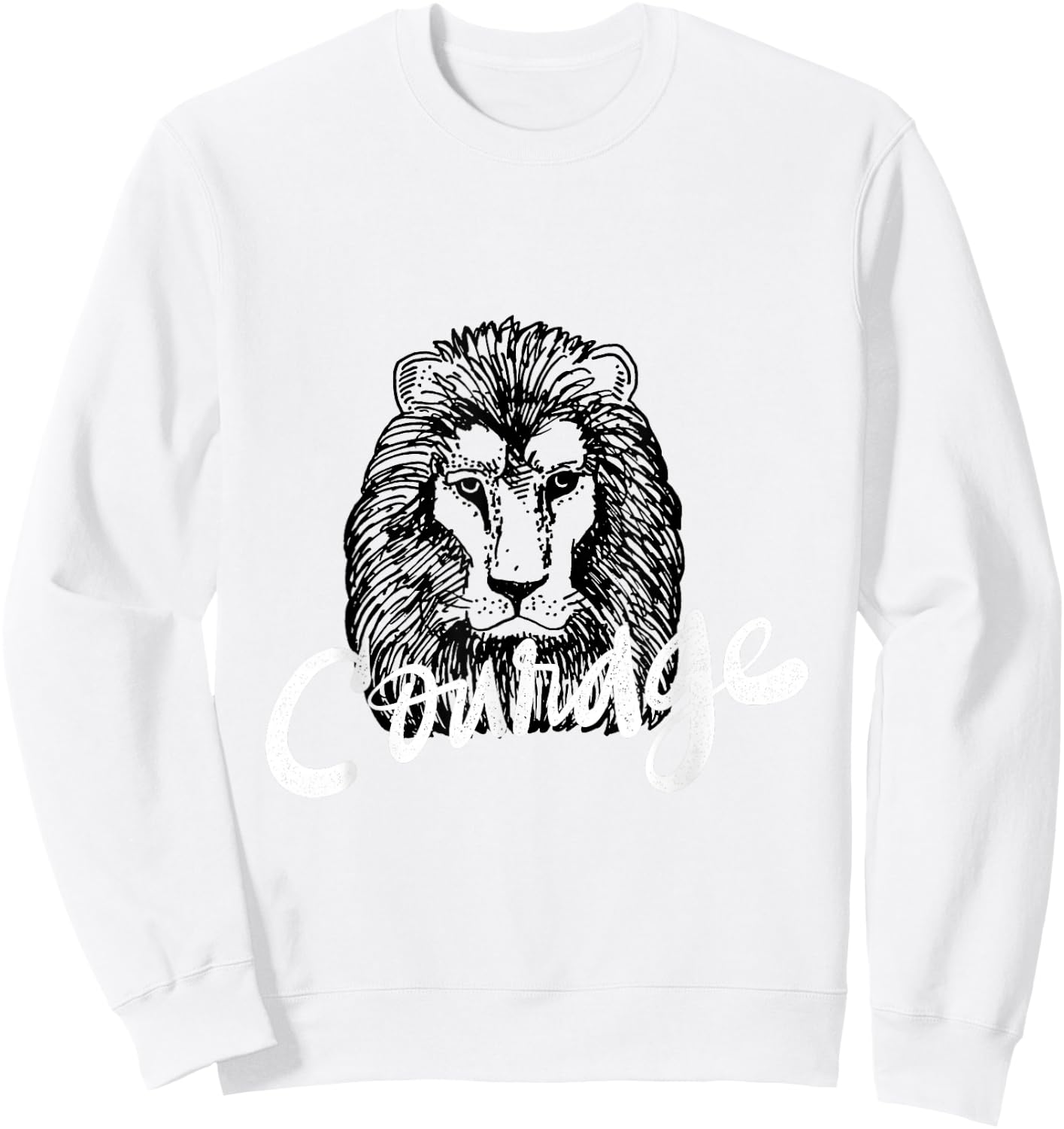 Lion Head Courage Sweatshirt - Sweatshirt | White