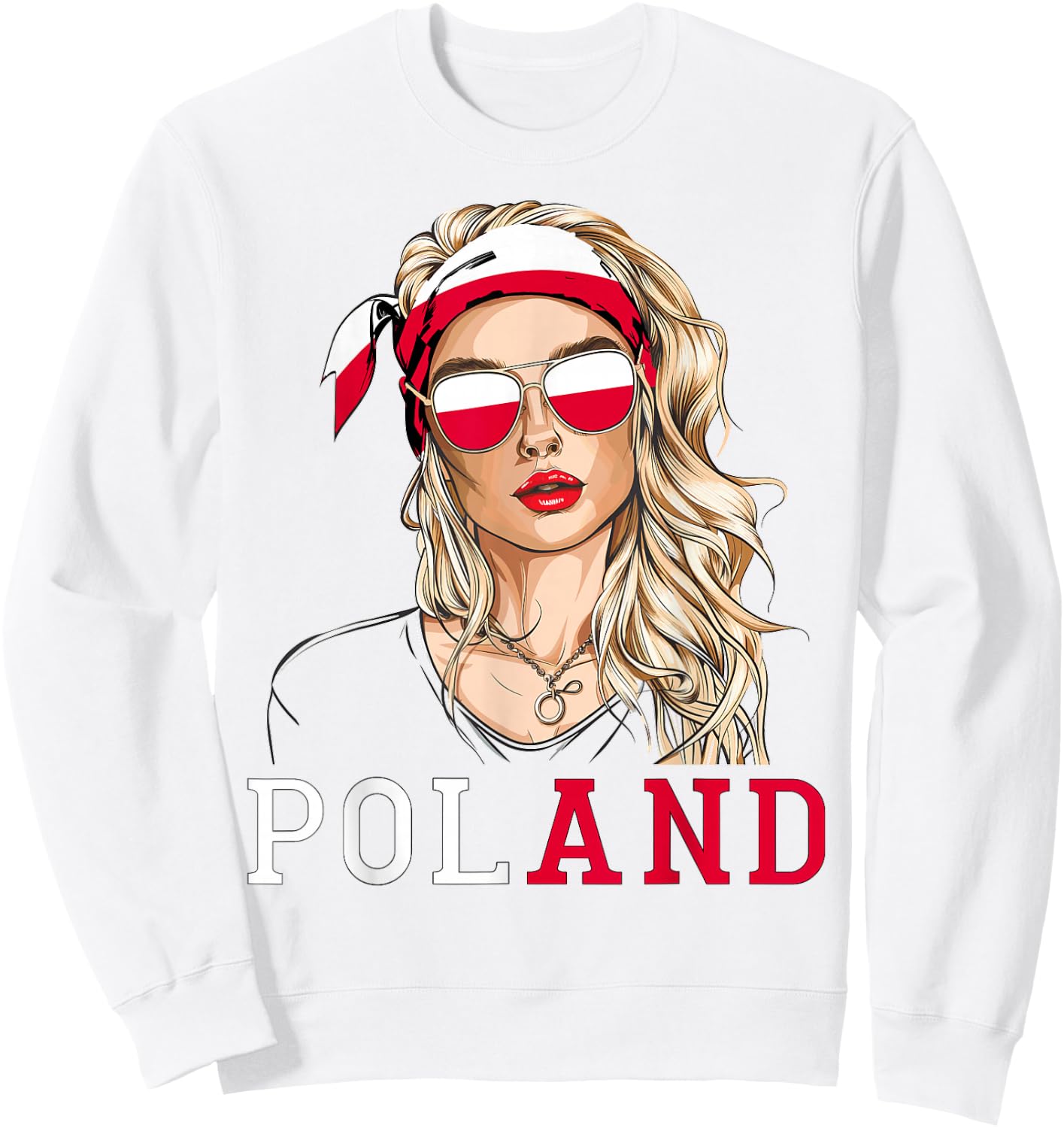 Polish Flag Outfit for Woman Products Uniform Poland Sweatshirt - Sweatshirt | White