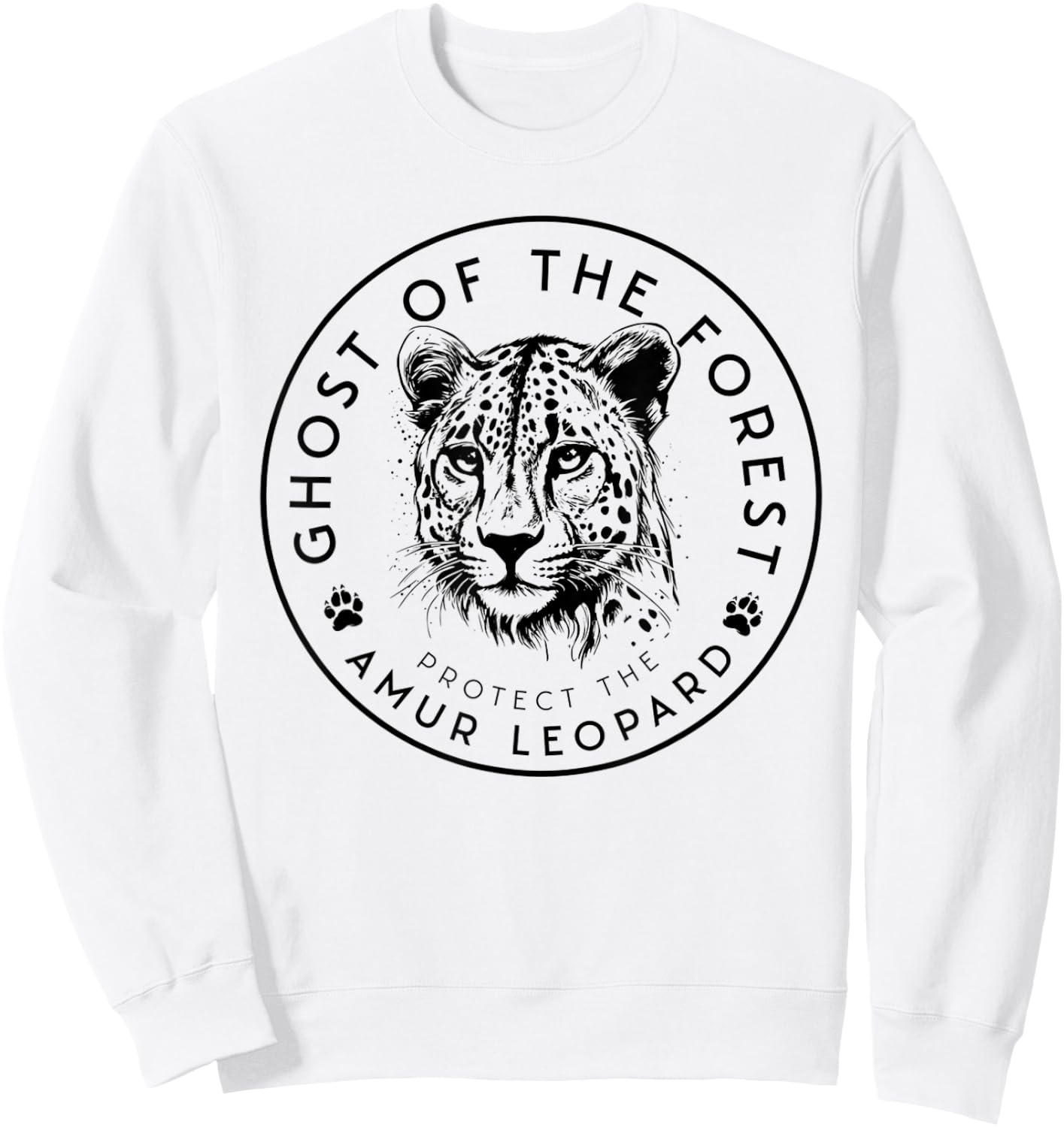Ghost of The Forest Protect The Amur Leopard Conservation Sweatshirt - Sweatshirt | White
