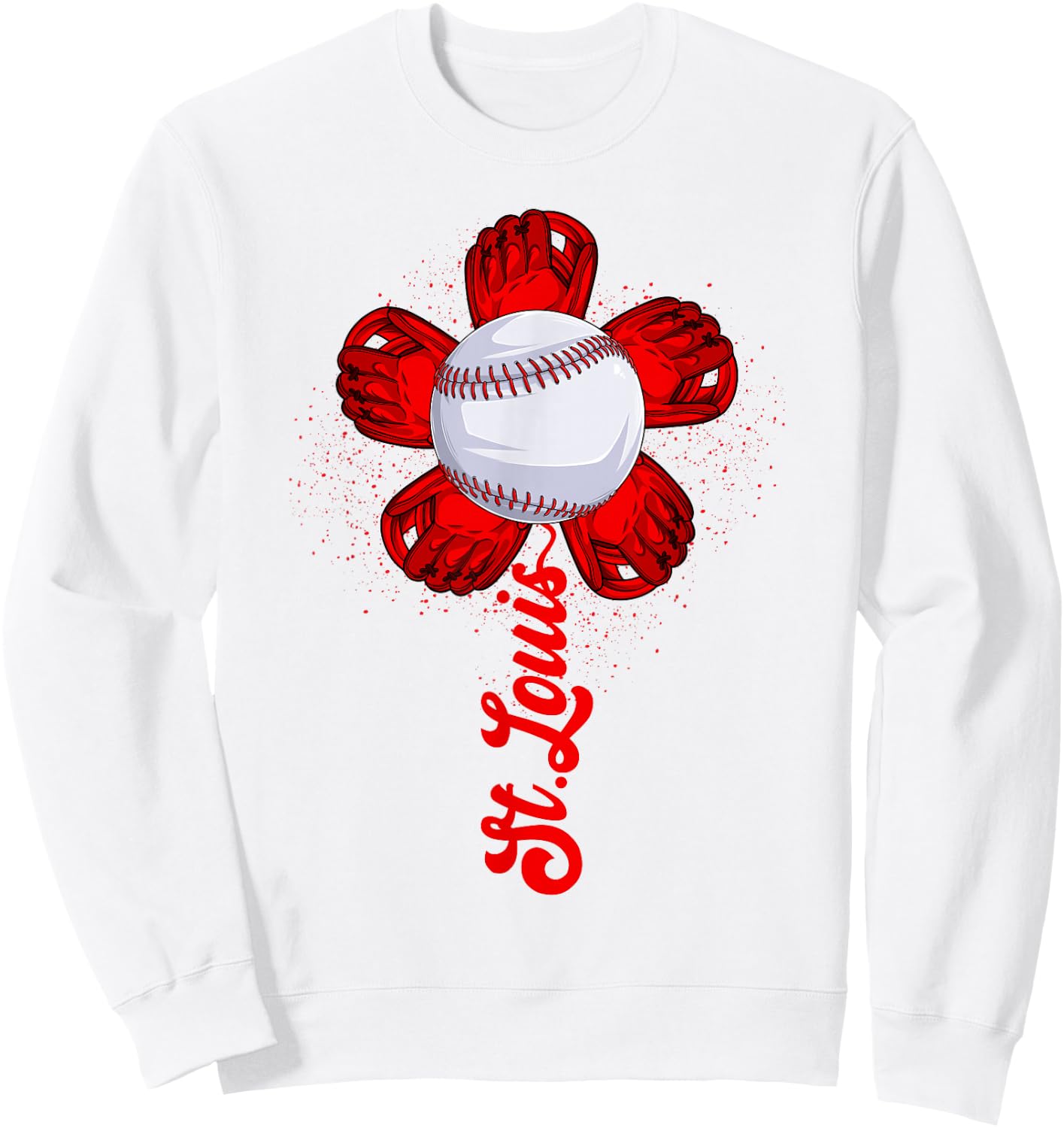 St. Louis Retro Baseball Flower Lover Met At Game Day Boys Sweatshirt - Sweatshirt | White