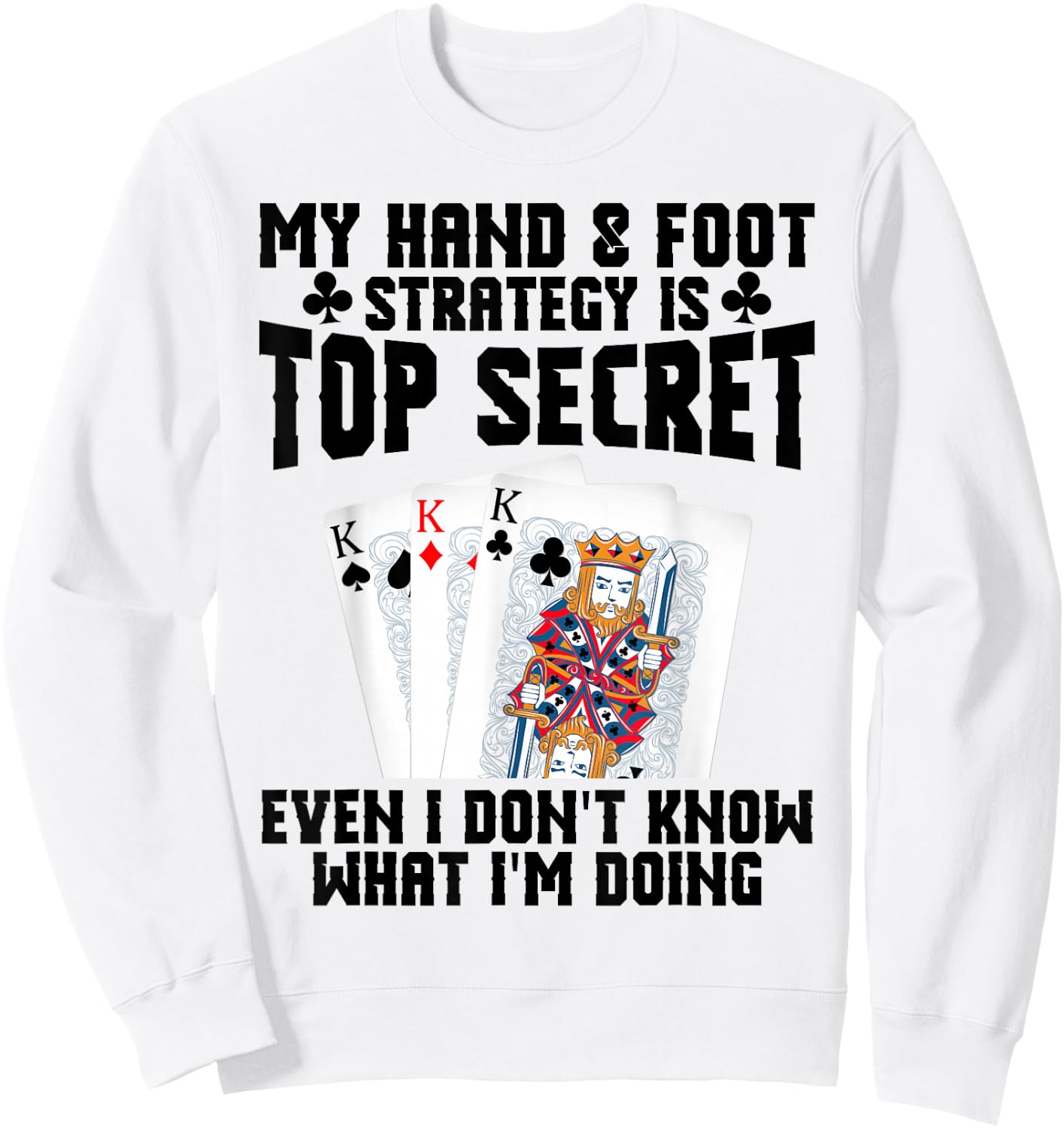 Hand&Foot Score Queen Card Game Set Player Hand and Foot Sweatshirt - Sweatshirt | White