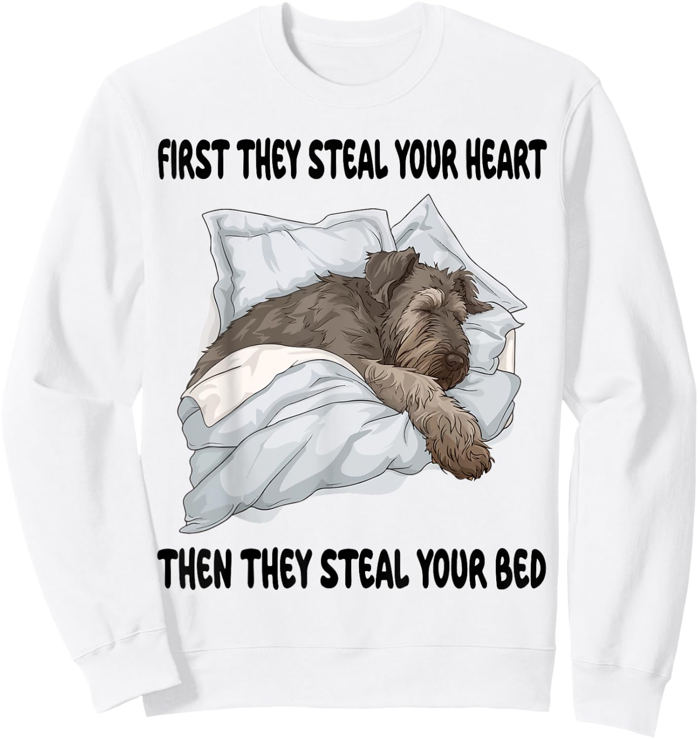 Irish Wolfhound Sleeping Pajamas Nightgown Sweatshirt - Sweatshirt | White