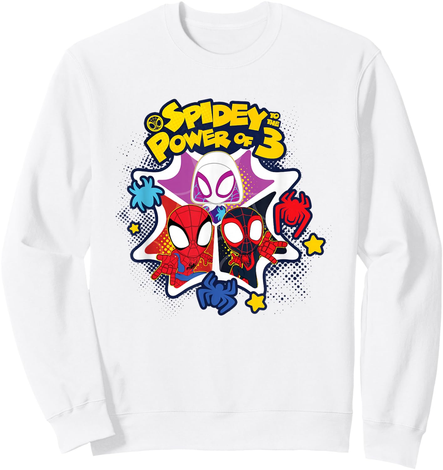 Marvel Spidey and His Amazing Friends to The Power of 3 Sweatshirt - Sweatshirt | White