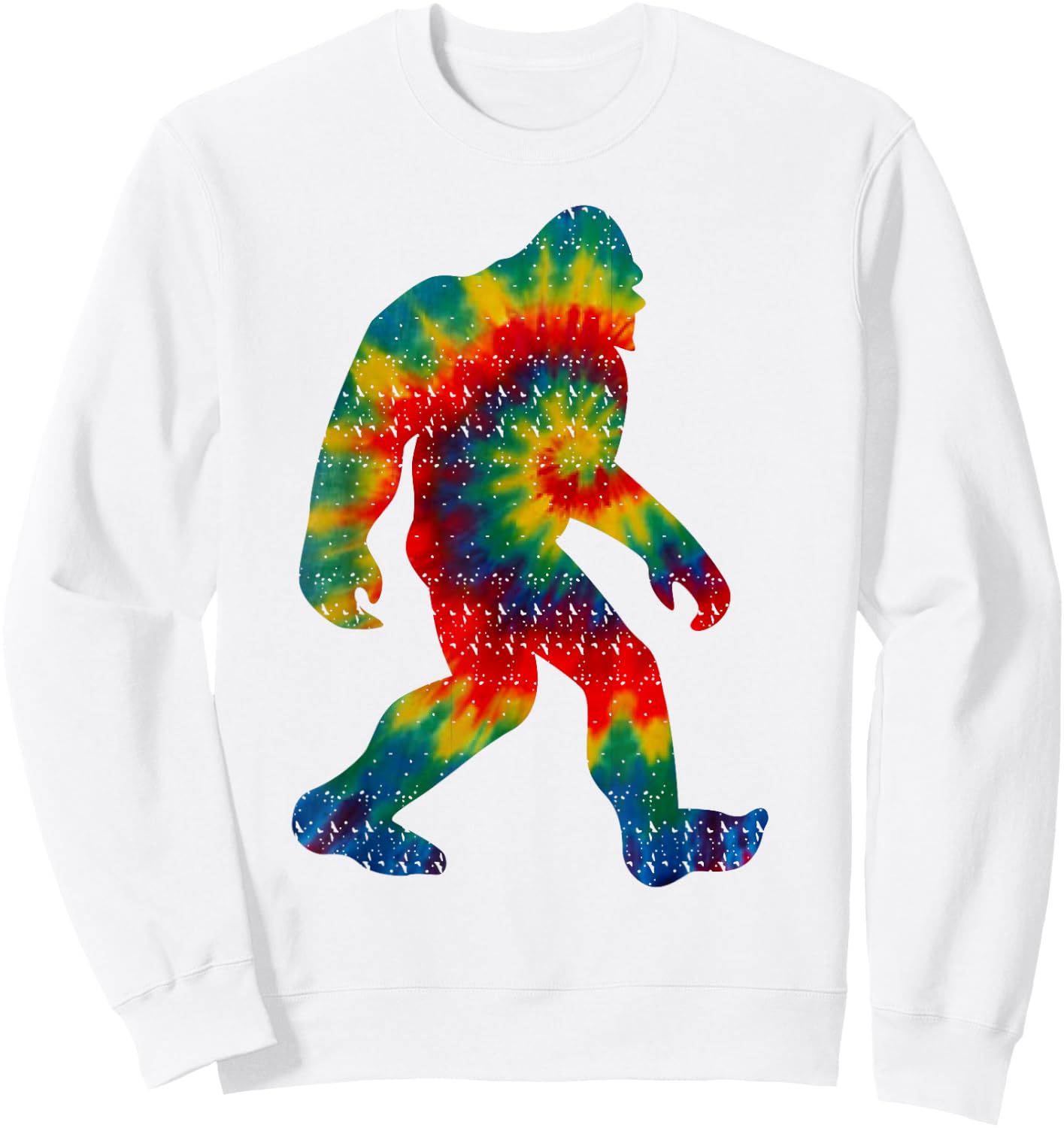 Tie Dye Bigfoot Shirt | Cute Distressed Upright Ape Gift Sweatshirt - Sweatshirt | White