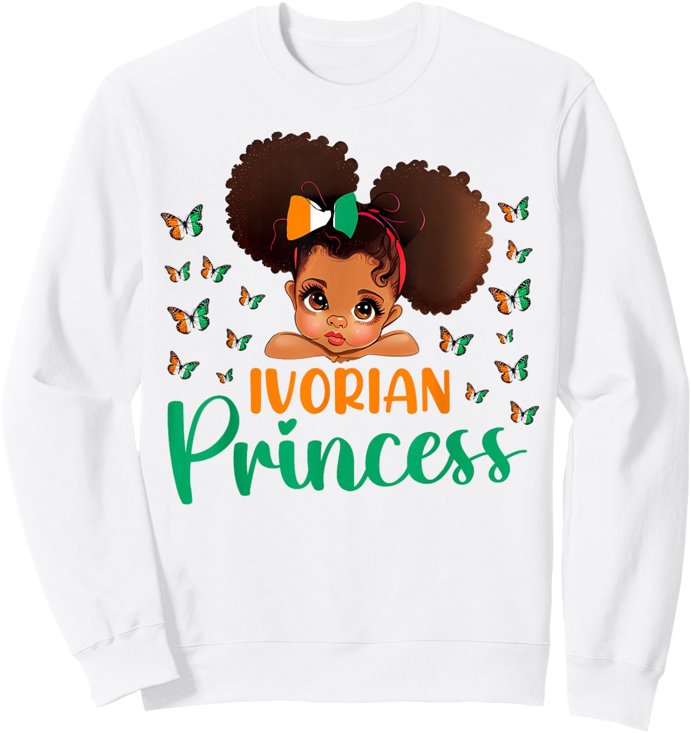 Ivorian Princess Ivory coast for Black Girls Kids Sweatshirt - Sweatshirt | White