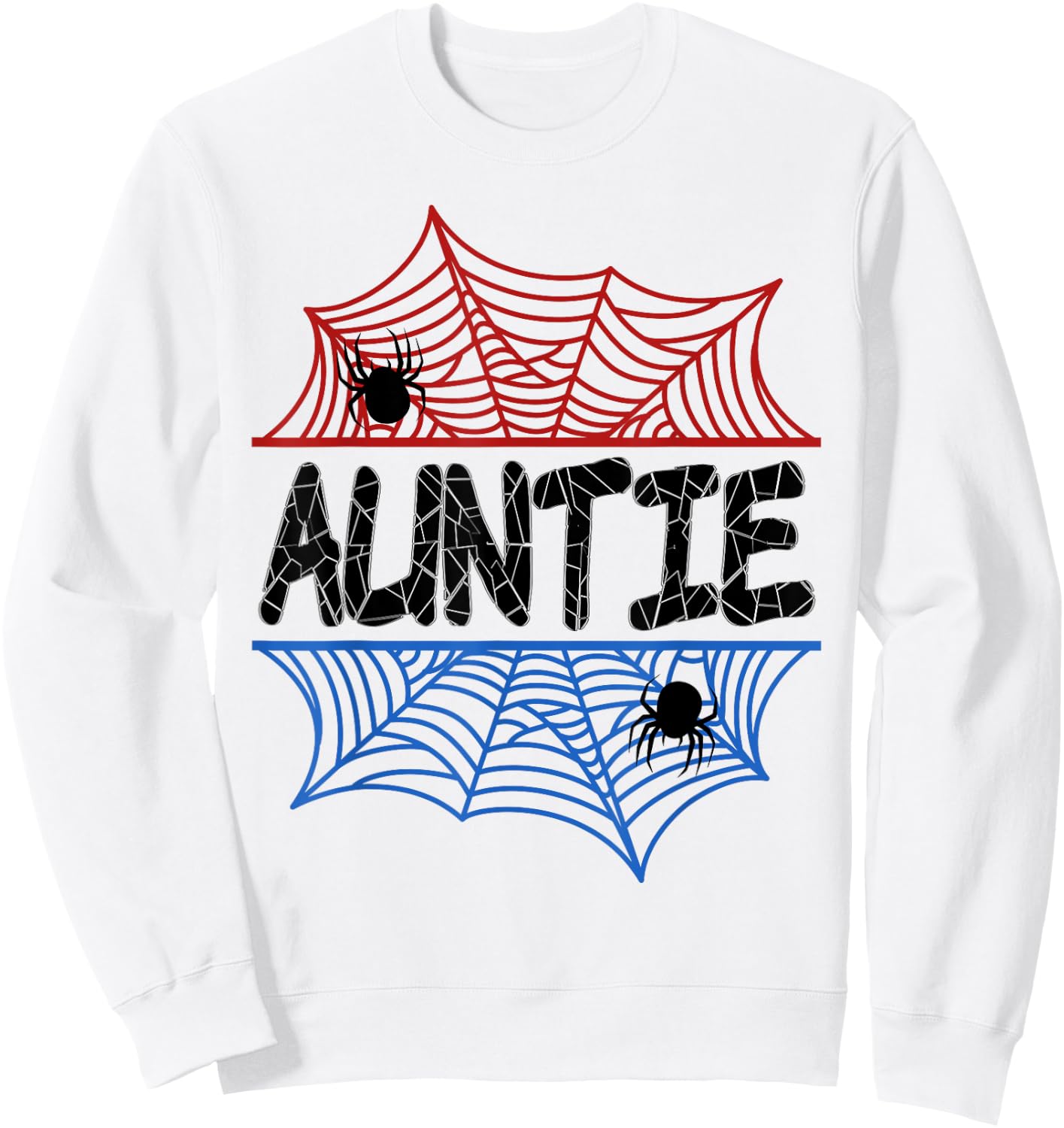 Auntie Of The Birthday Boy Spider Aunt Bday Party Sweatshirt - Sweatshirt | White