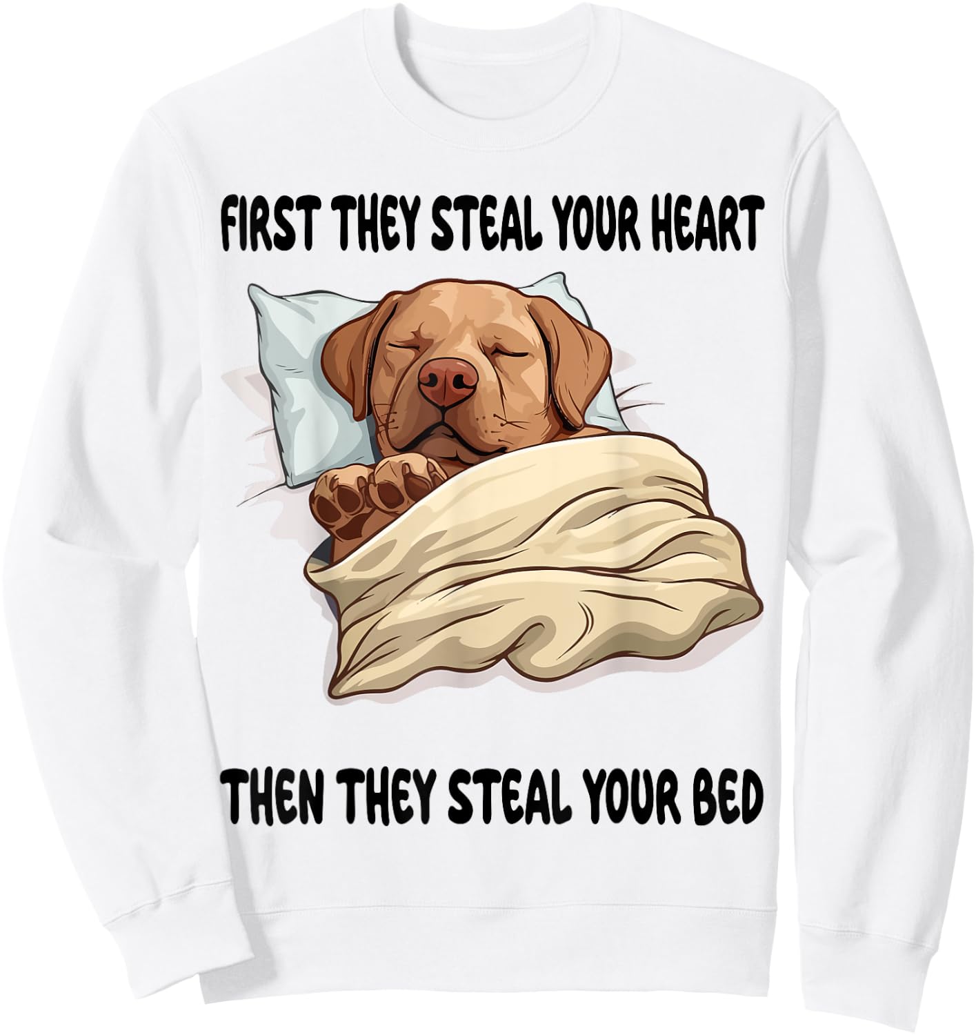 Labrador Sleeping Pajamas Nightgown Sweatshirt - Sweatshirt | White