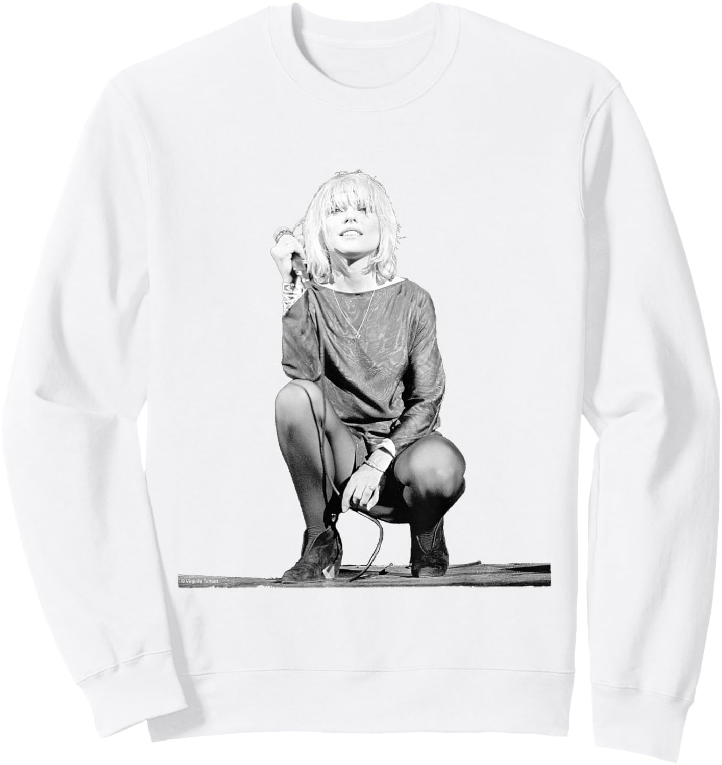 Blondie Singer Debbie Harry On Stage By Virginia Turbett Sweatshirt - Sweatshirt | White