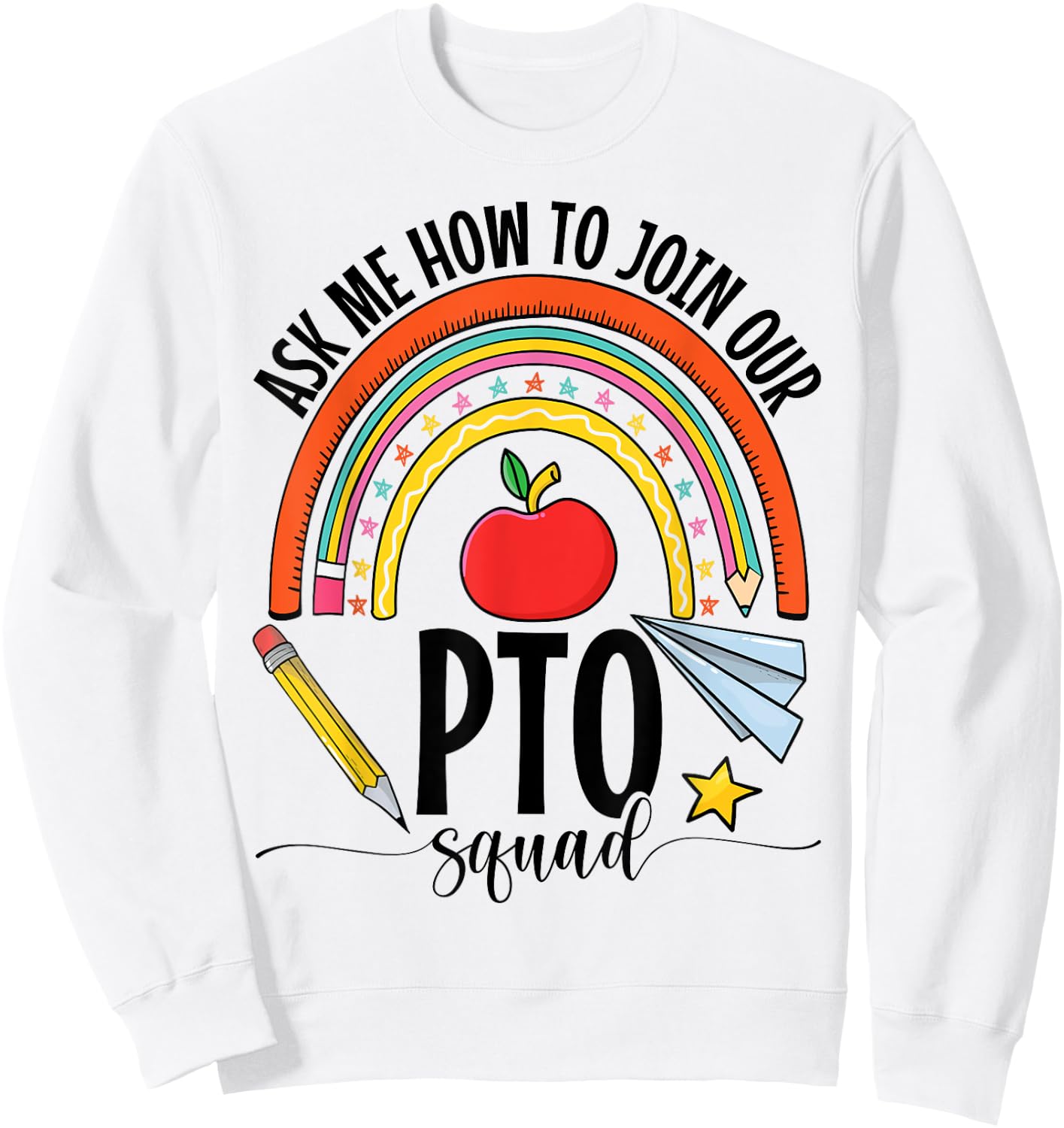 PTO Crew Parent Teacher Organization Parent School Volunteer Women Girls Kids Sweatshirt - Sweatshirt | White