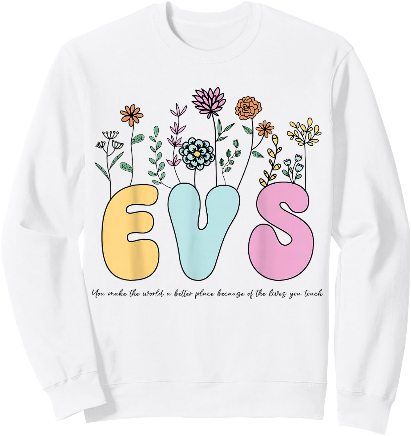 Retro Vintage Floral EVS Shirt Nurse Week Sweatshirt - Sweatshirt | White