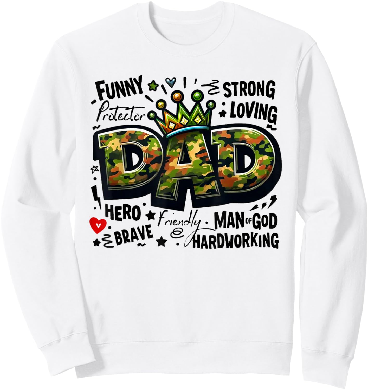 Fathers Day Funny Dad Graffiti Sweatshirt - Sweatshirt | White