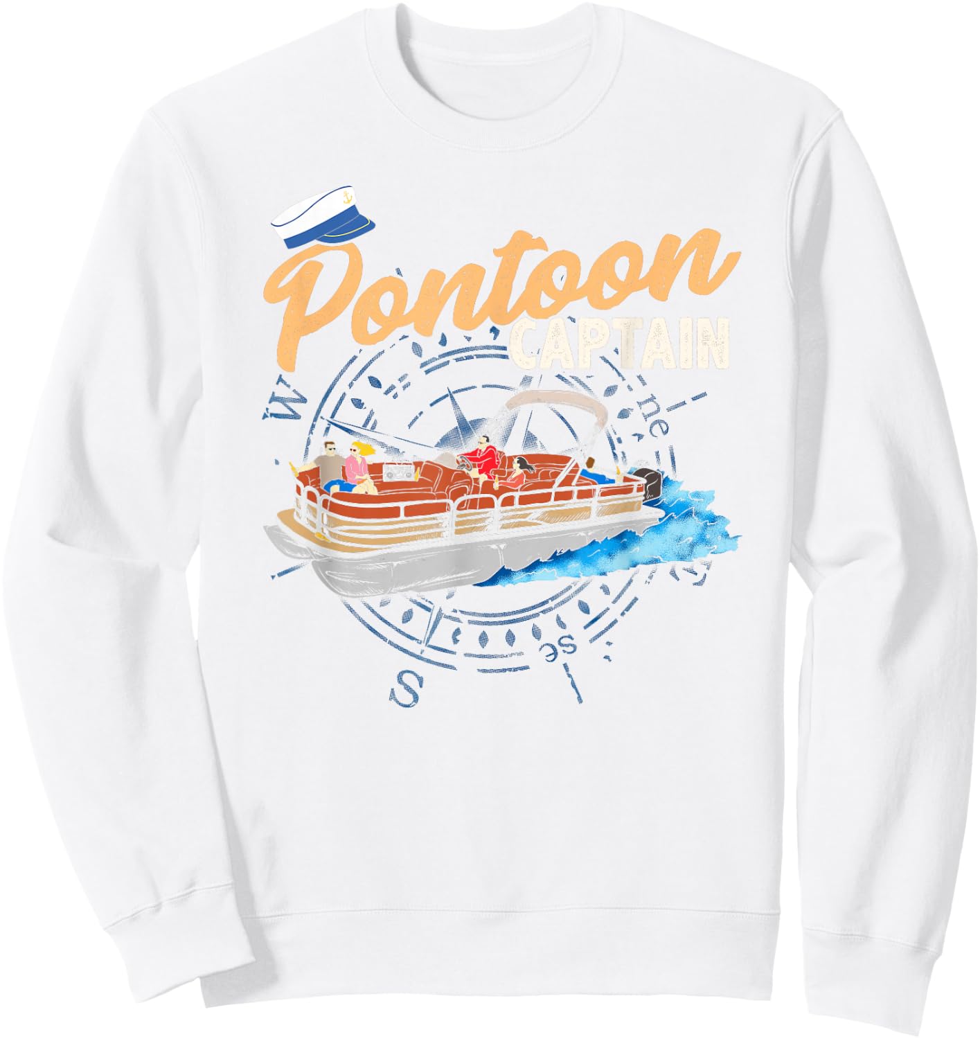 Pontoon Captain shirt Funny Pontoon Boating Sweatshirt - Sweatshirt | White