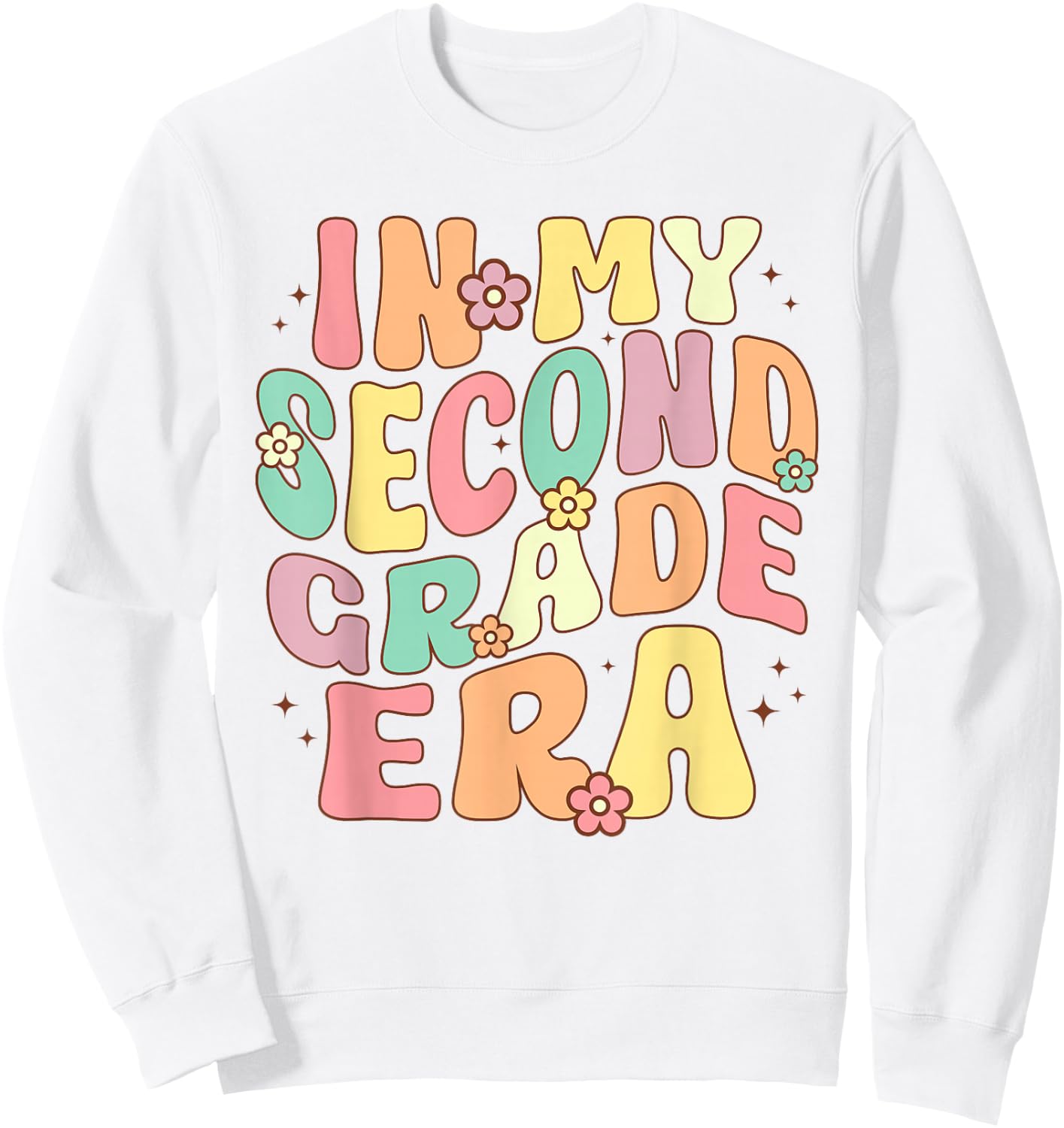 In My Second Grade Era 2nd Grade Groovy Back to School Sweatshirt - Sweatshirt | White