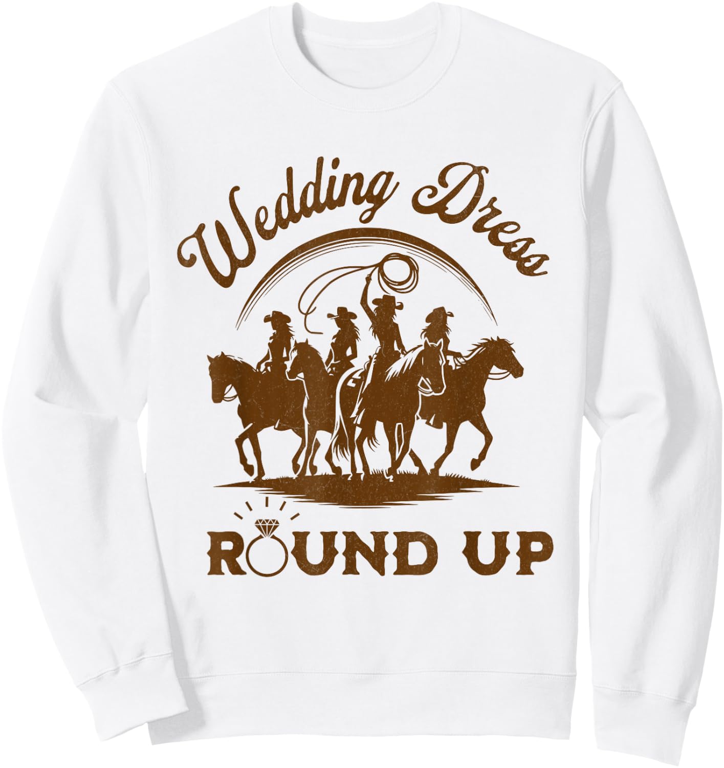Country Western Wedding Dress Shopping Shirt Bridal Party Women Sweatshirt - Sweatshirt | White