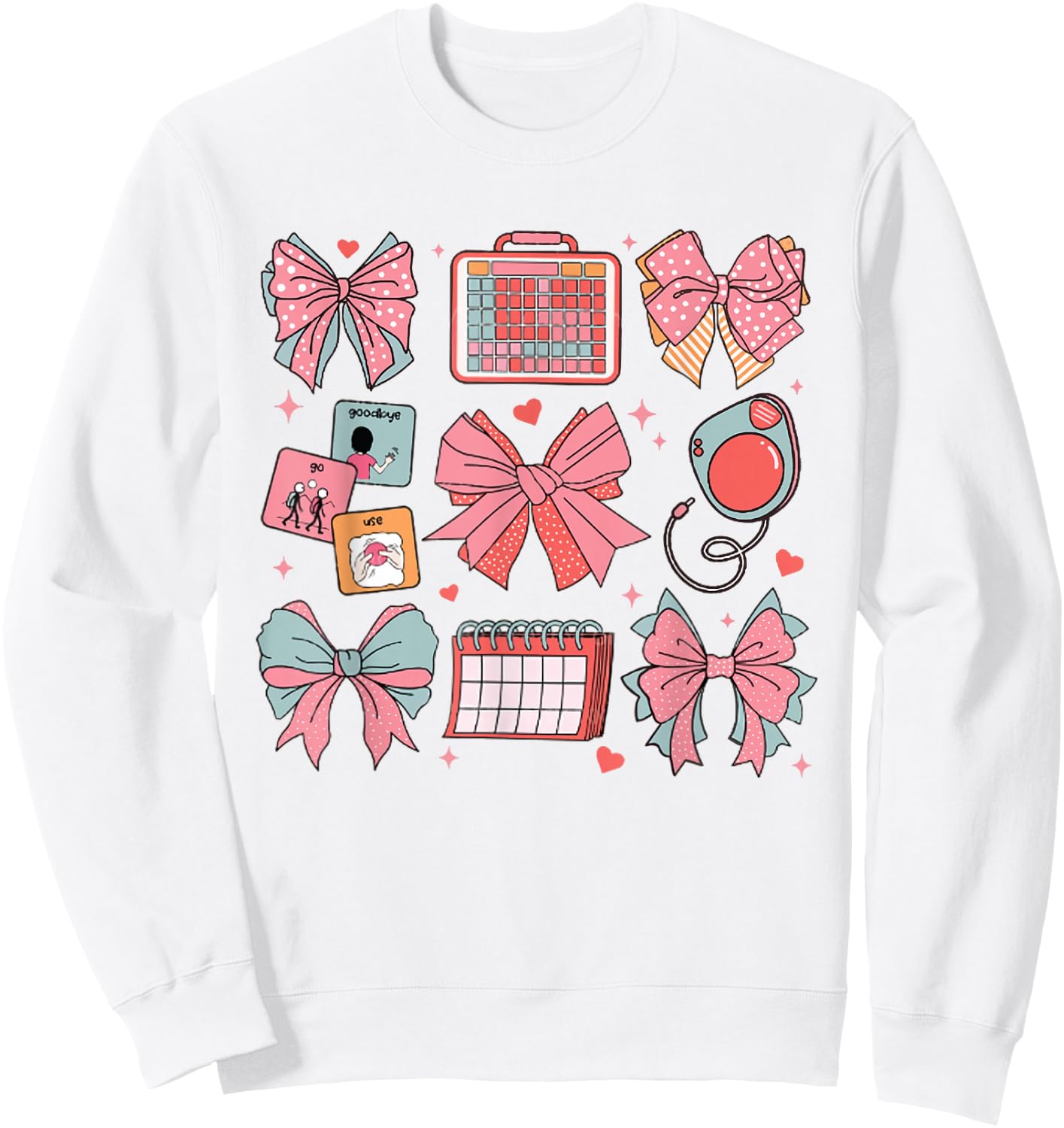 Women SLP Coquette Pink Bow Speech Language Pathologist Grad Sweatshirt - Sweatshirt | White