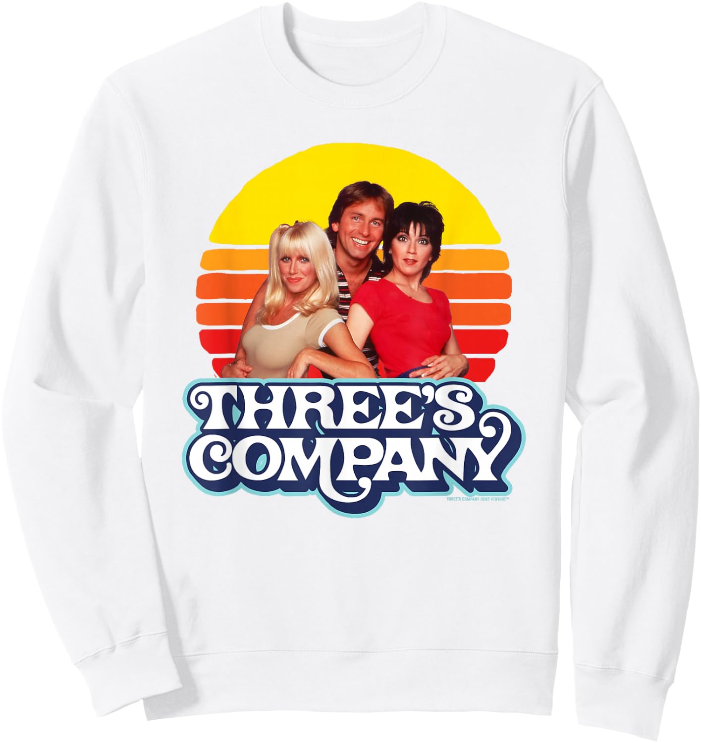 Three's Company Vintage Eighties Sunset Jack Chrissy Janet Sweatshirt - Sweatshirt | White