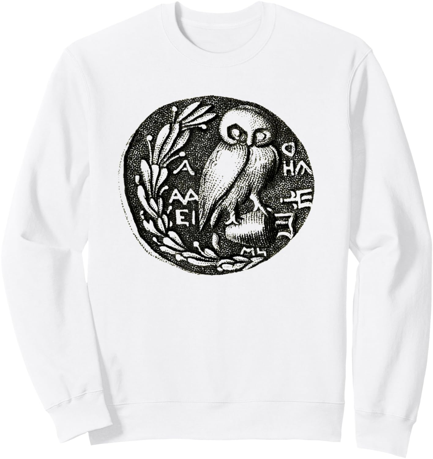 Owl of Athena Greek Mythology Philosophy Gift Sweatshirt - Sweatshirt | White