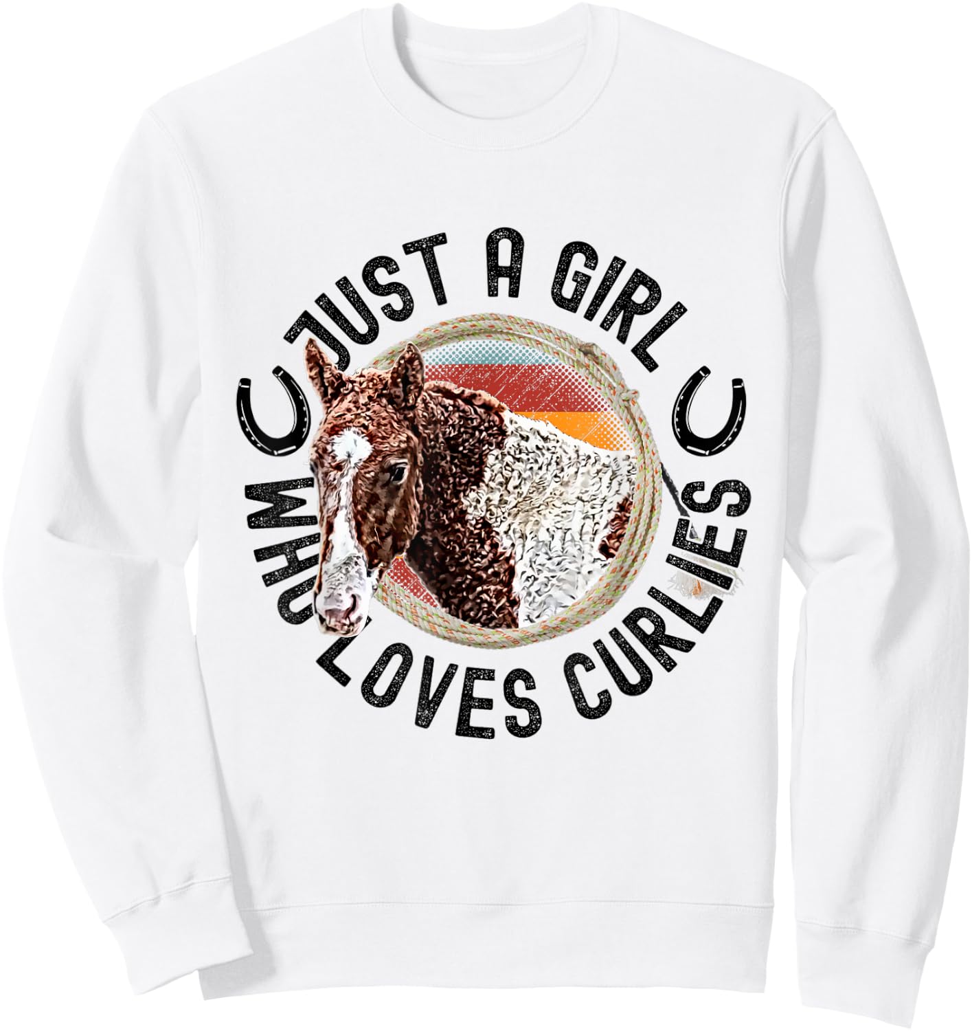 Just A Girl Who Loves Curlies Curly Horses Ponies Pony Sweatshirt - Sweatshirt | White
