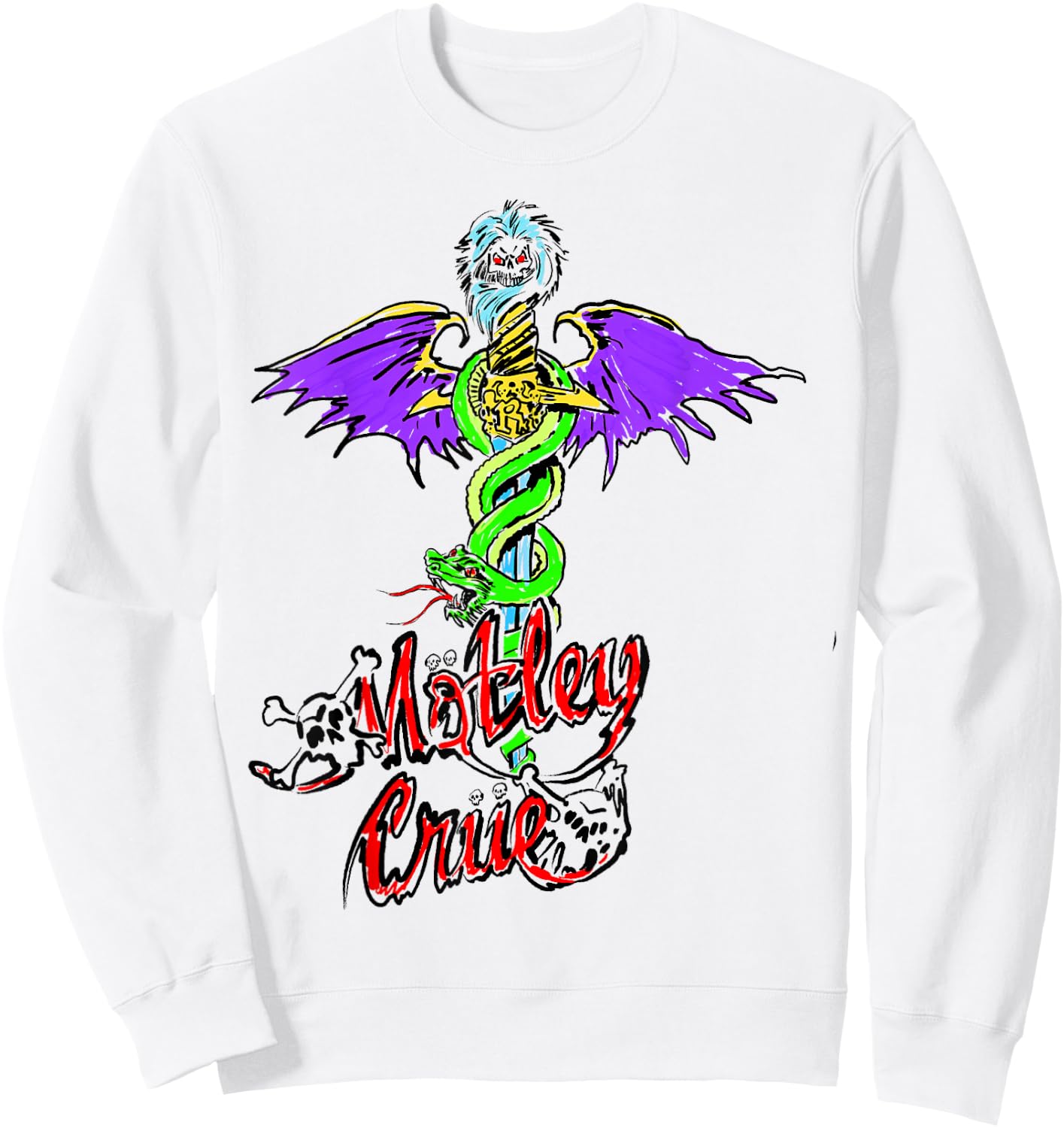 Mötley Crüe – Feel Good Doodle Sweatshirt - Sweatshirt | White
