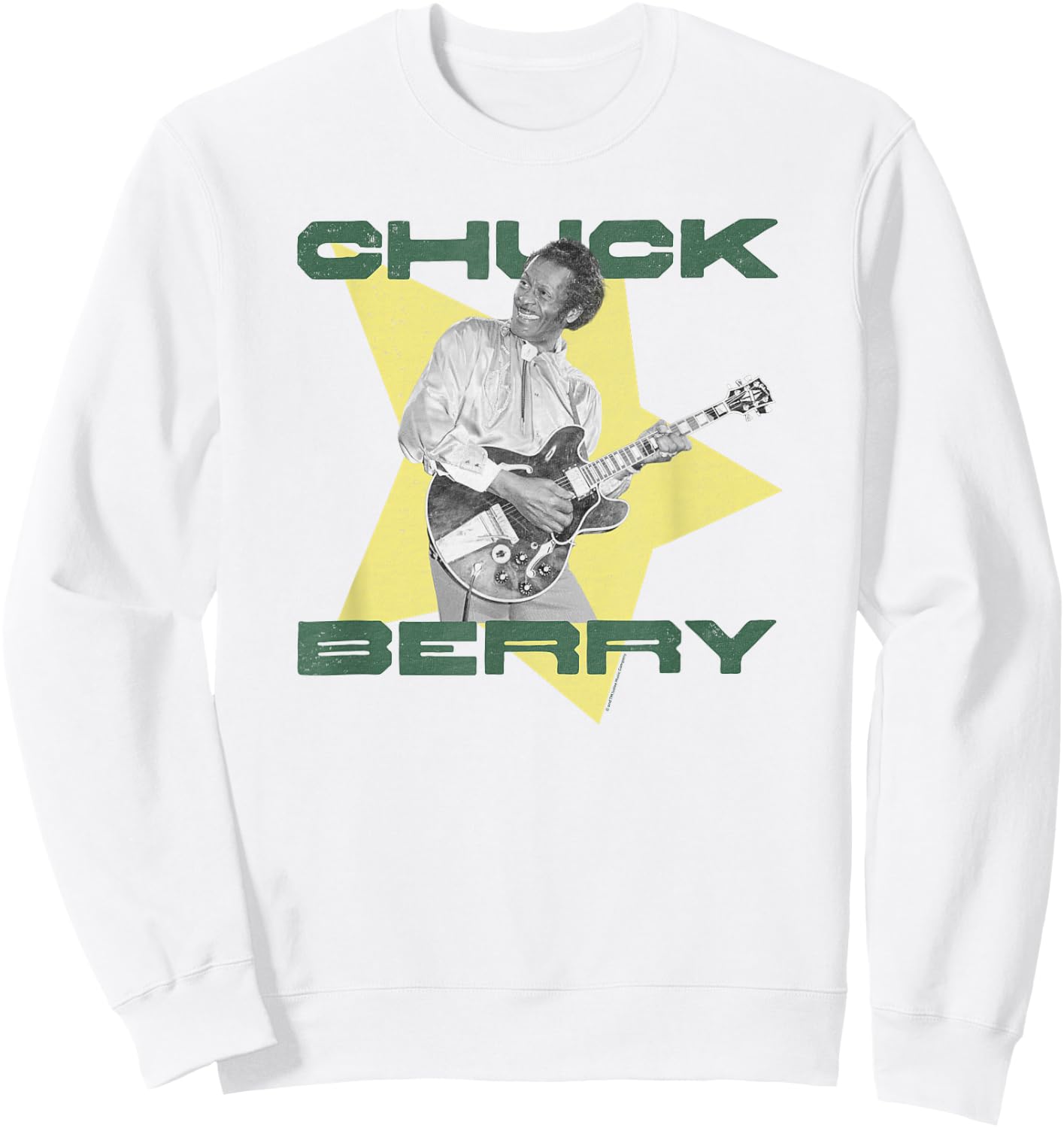Chuck Berry Reelin' & Rockin' Star Photo Sweatshirt - Sweatshirt | White