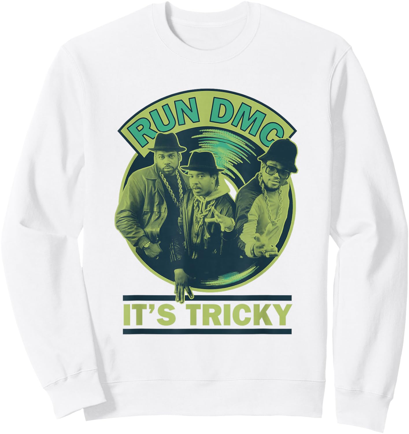 Run DMC It's Tricky Green Sweatshirt - Sweatshirt | White