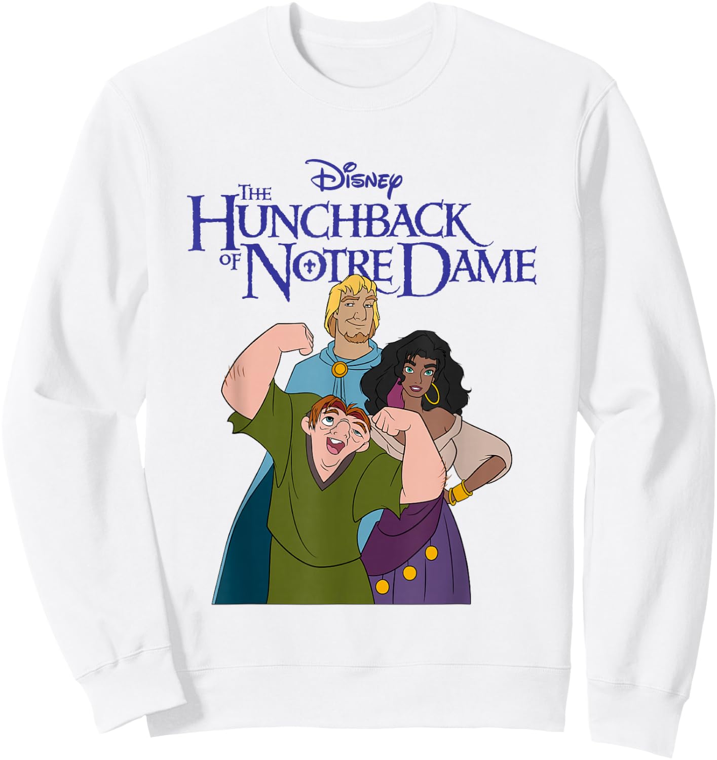 Disney The Hunchback of Notre Dame Group Shot Chest Poster Sweatshirt - Sweatshirt | White