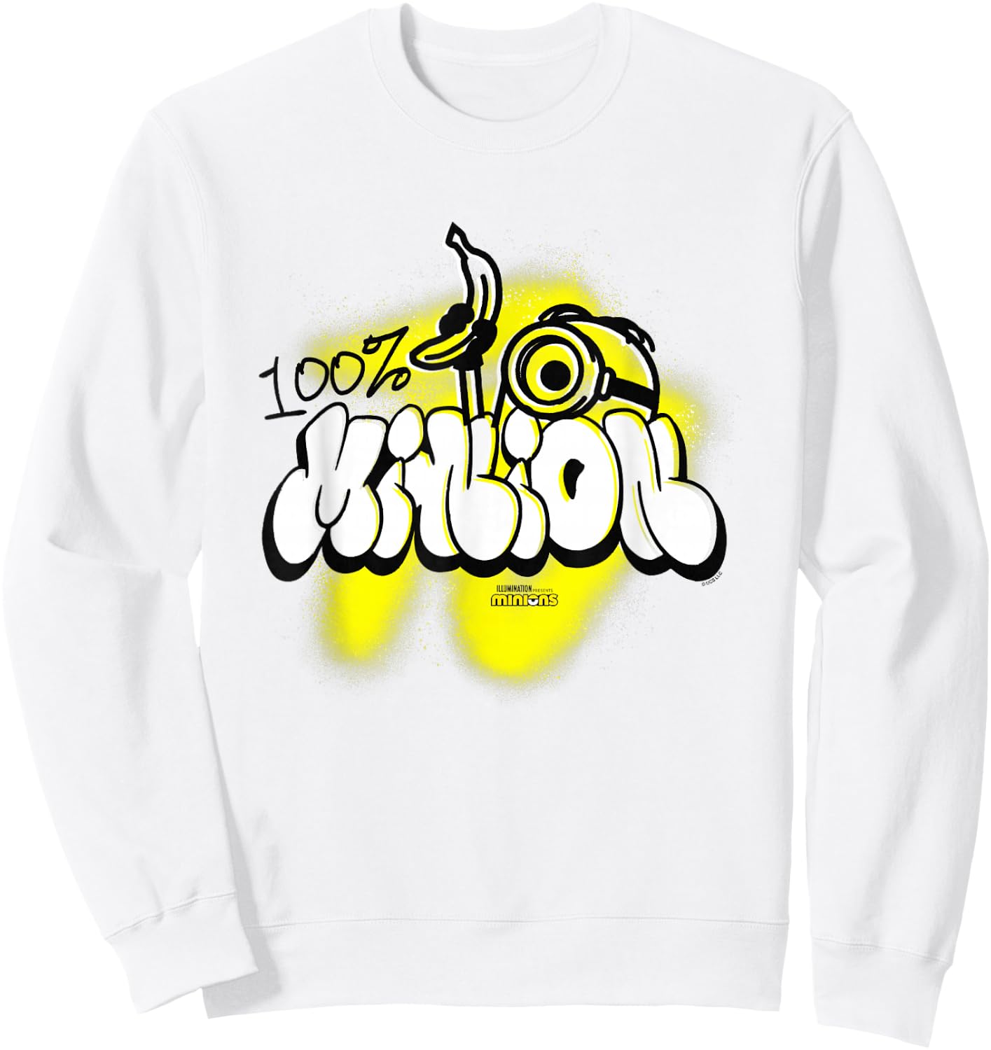 Minions 100% Minion Urban Style Banana Mural Vintage Sweatshirt - Sweatshirt | White