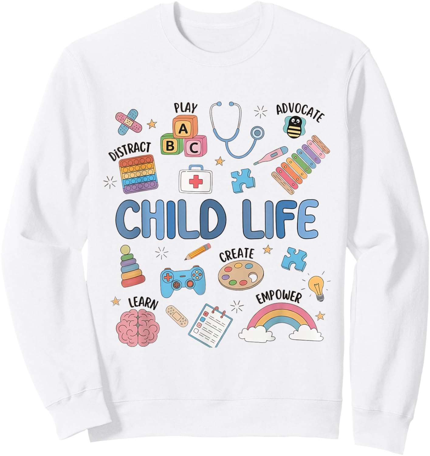 Child Life Specialist Cute CLS CCLS Child Life Intern Sweatshirt - Sweatshirt | White