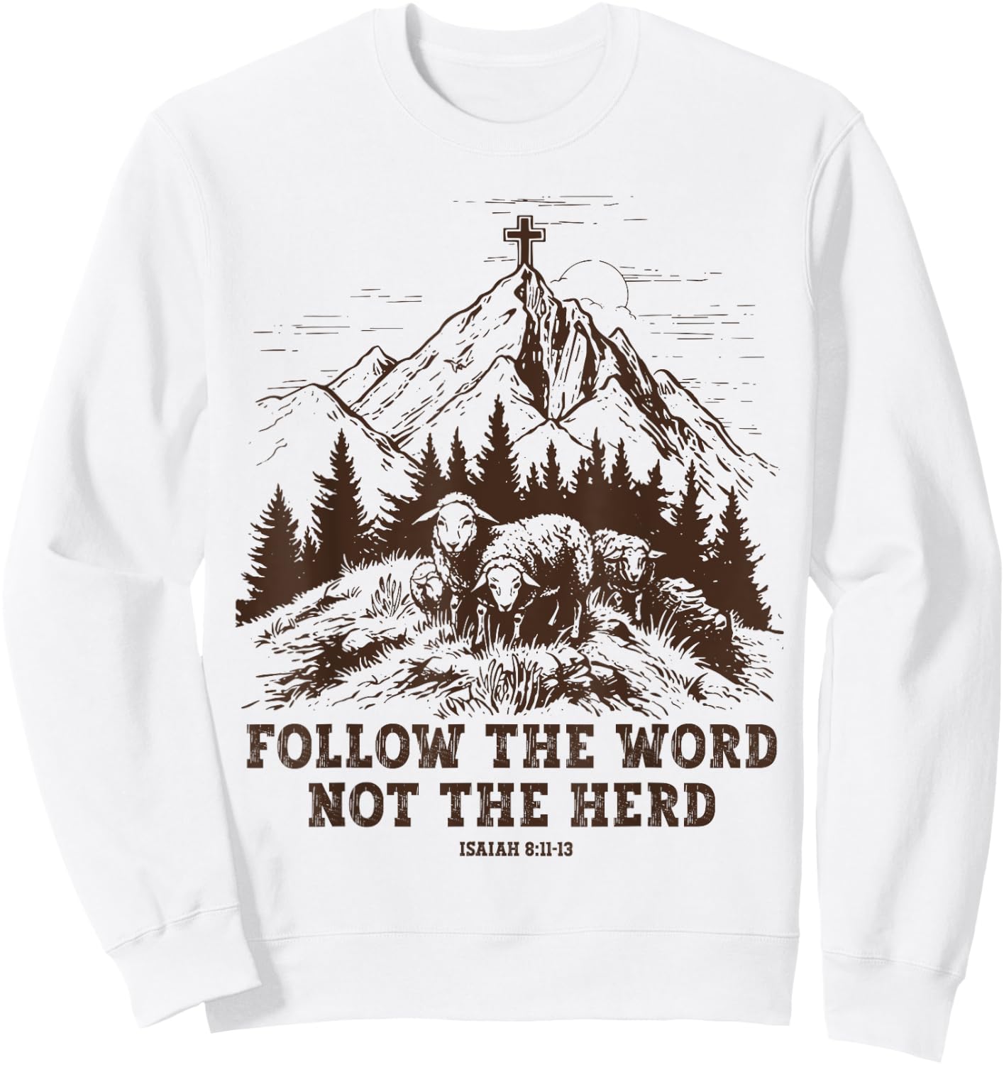 Sheep Follow The Word Not The Herd Sweatshirt - Sweatshirt | White
