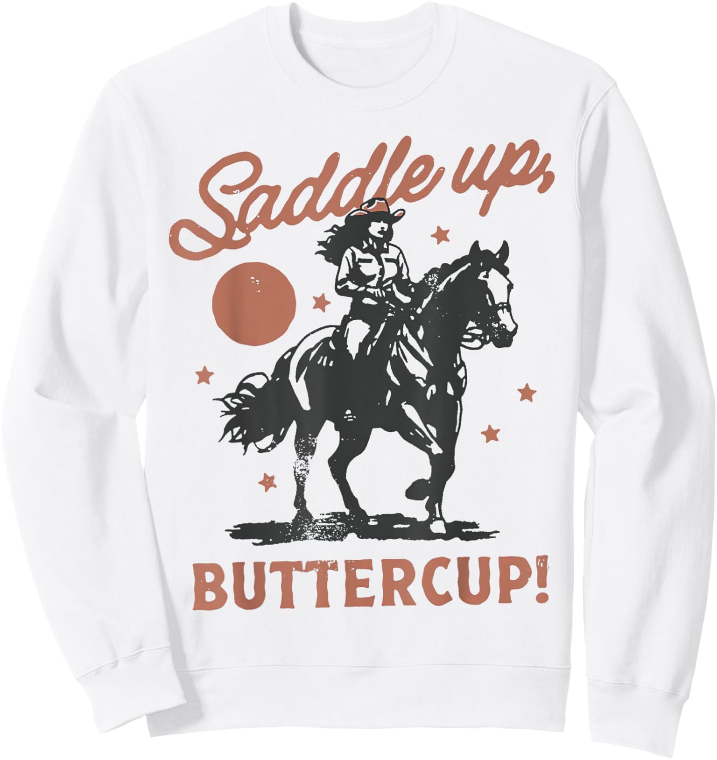 Saddle Up Buttercup Boho Cowboy Vintage Sweatshirt - Sweatshirt | White