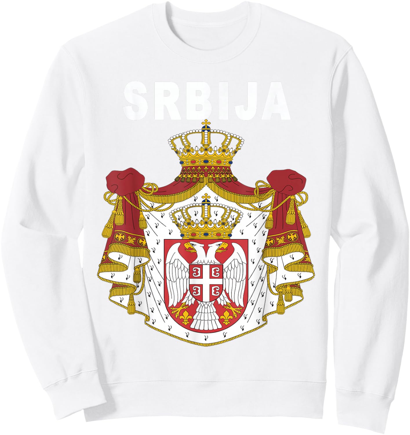 Serbian Srbija National Emblem Sweatshirt - Sweatshirt | White