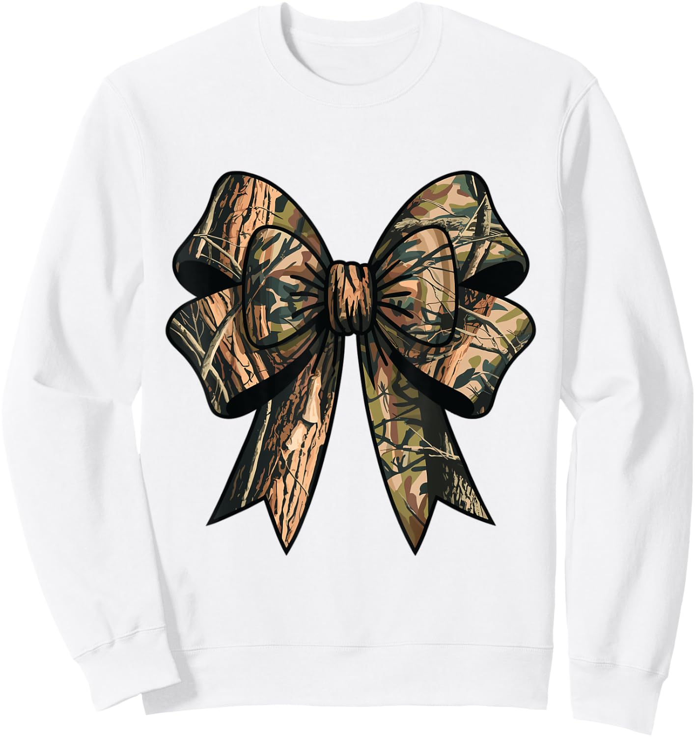 Camo Coquette Bow Duck Hunting Hunt Mom Camouflage Women Sweatshirt - Sweatshirt | White