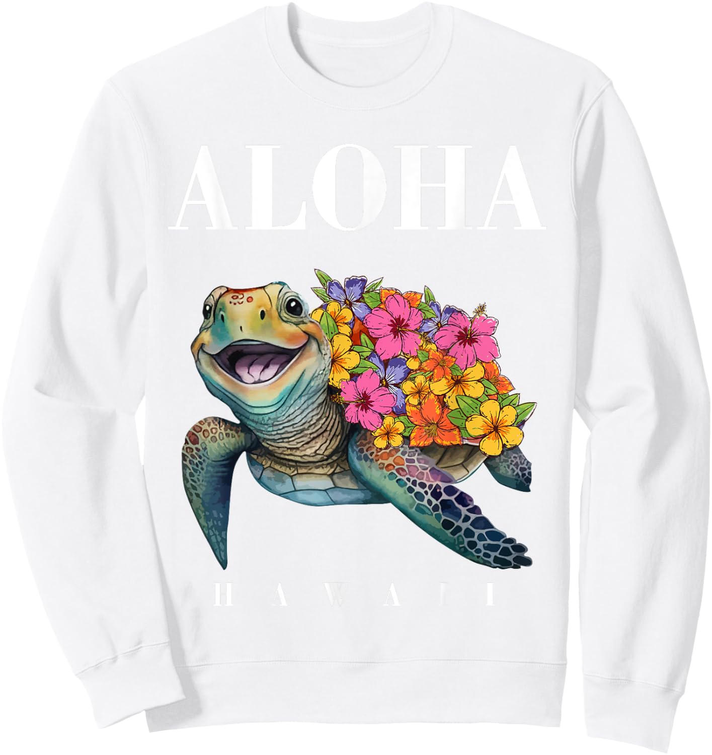 Teen Girl Hawaiian-Shirt Aloha Hawaii Sea Turtle Kids Women Sweatshirt - Sweatshirt | White