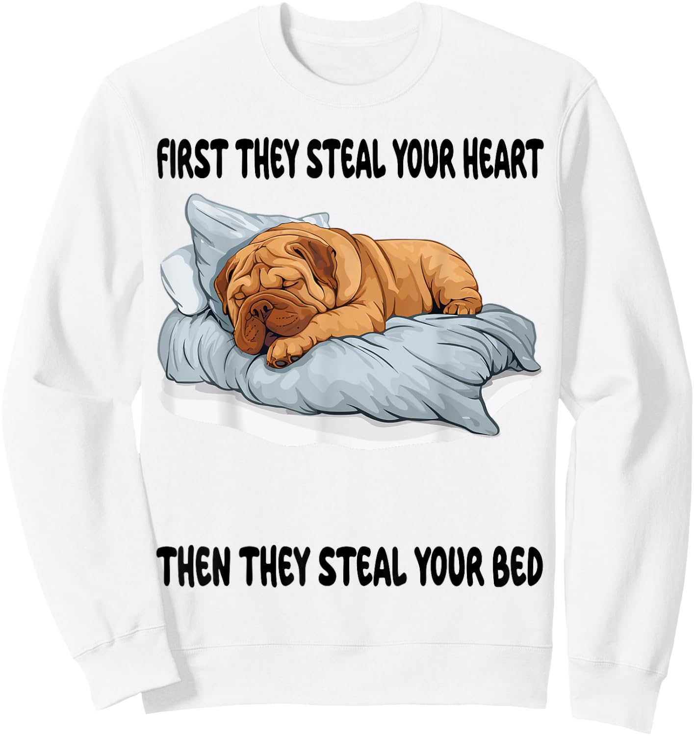 Chinese Shar Pei Sleeping Pajamas Nightgown Sweatshirt - Sweatshirt | White