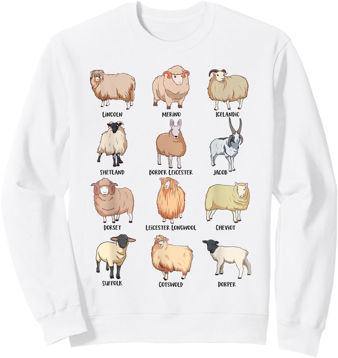 Sheep breeds - Sheep motif Sweatshirt - Sweatshirt | White