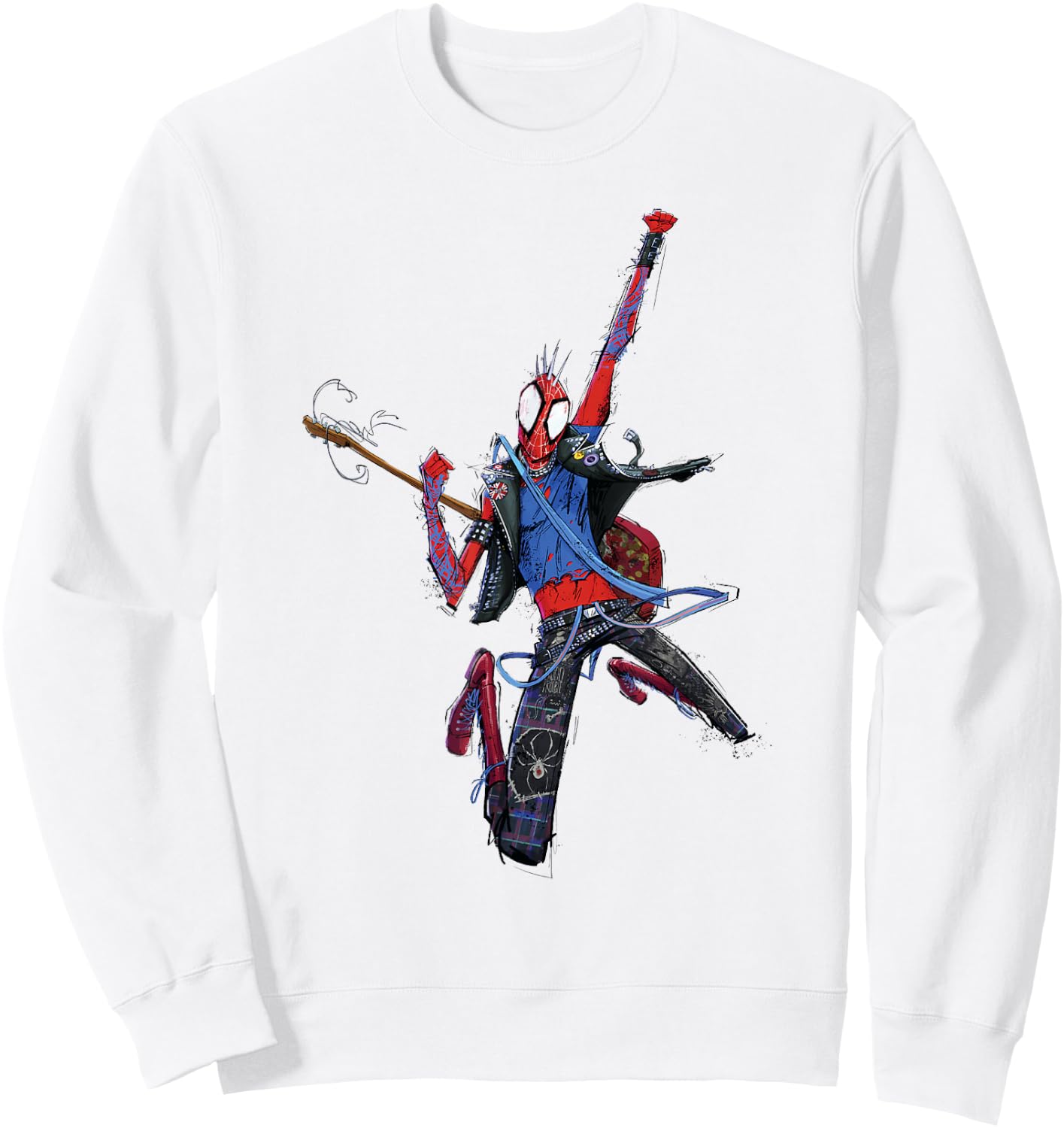 Marvel Spider-Man Across The Spider-Verse Part 1 Punk Spidey Sweatshirt - Sweatshirt | White