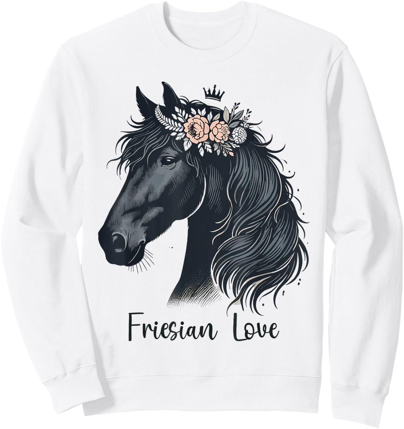 Friesian Horse Lover Majestic Friesian Horse Riding Sweatshirt - Sweatshirt | White