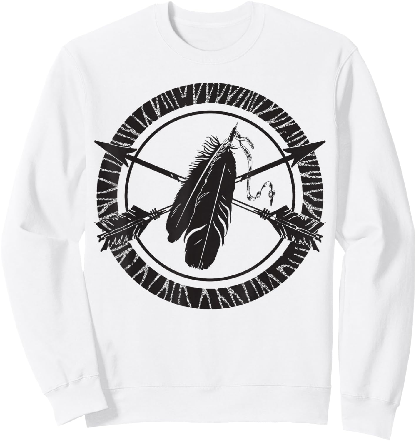 Native American Indian T Shirts. Cross Arrows , Women Sweatshirt - Sweatshirt | White
