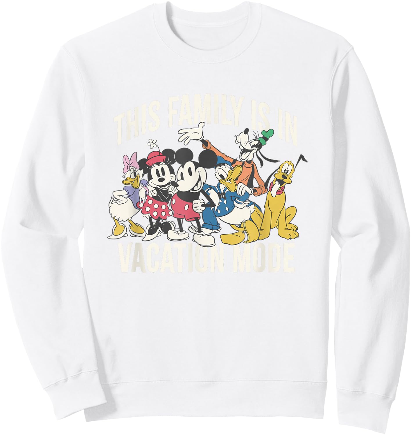Disney Mickey and Friends This Family is in Vacation Mode Sweatshirt - Sweatshirt | White